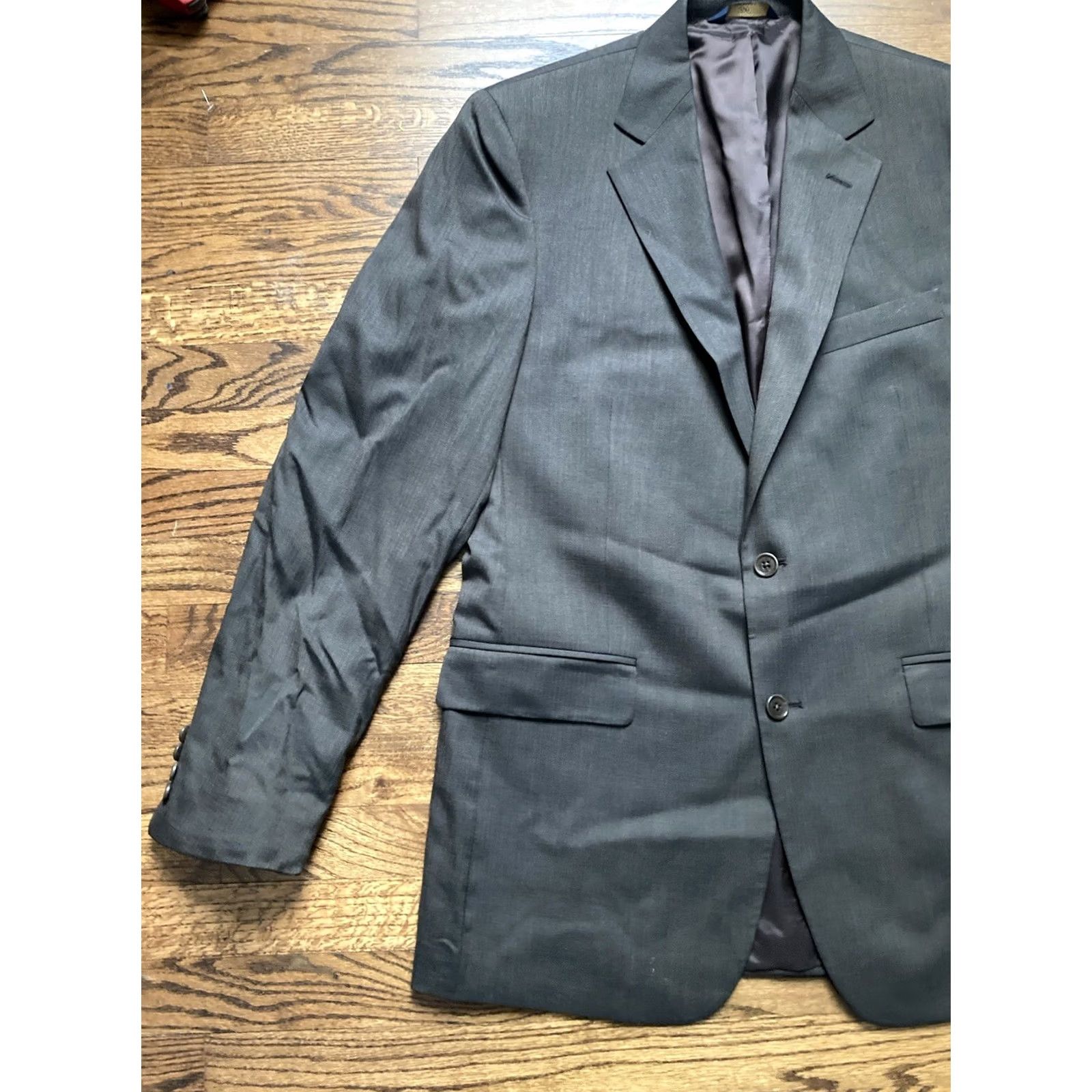 Brooks Brothers Brooks Brothers Blazer Mens 41L Dark Brown Stretch Wool Blend Sport Coat Size 42R - 2 Thumbnail