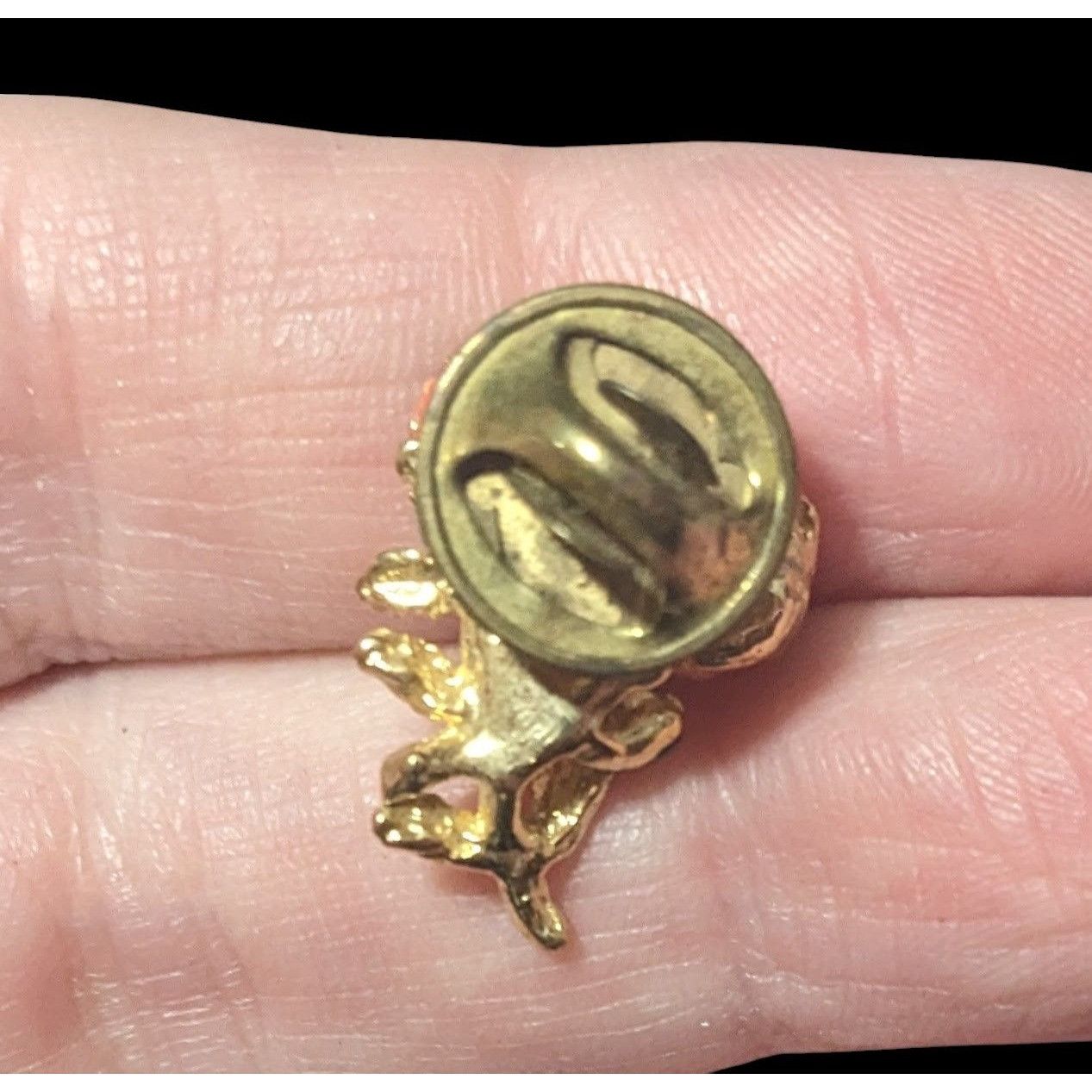 Other Minimalist Floral Enamel Finished Gold Tone Lapel Pin Size ONE SIZE - 2 Thumbnail