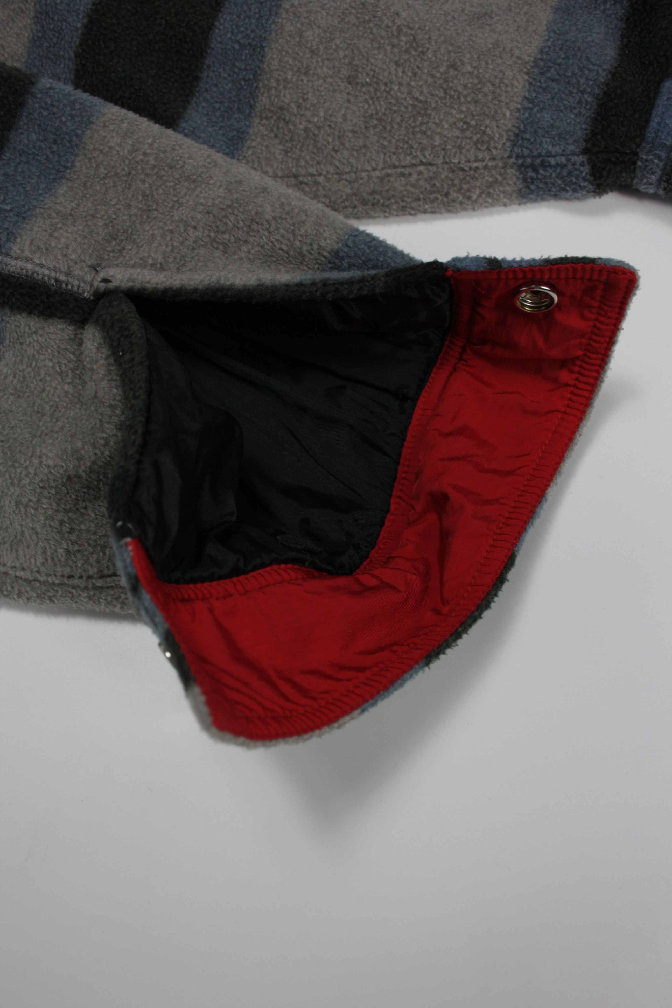 JET SET × Vintage JET SET Blue System 90s Vintage Fleece & Nylon Plaid Jacket Size US XL / EU 56 / 4 - 9 Thumbnail