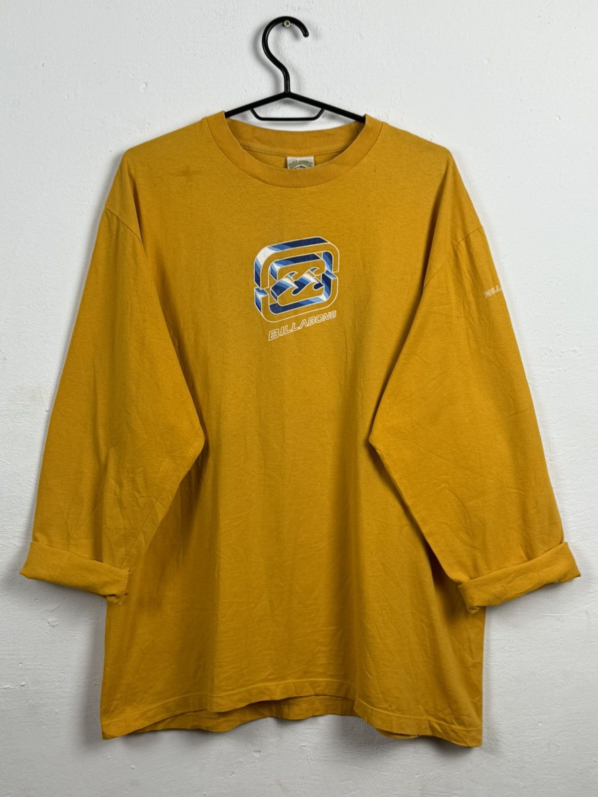 Billabong Vintage 90s Y2K Billabong Big Double Logo Yellow Longsleeve Size US L / EU 52-54 / 3 - 13 Thumbnail