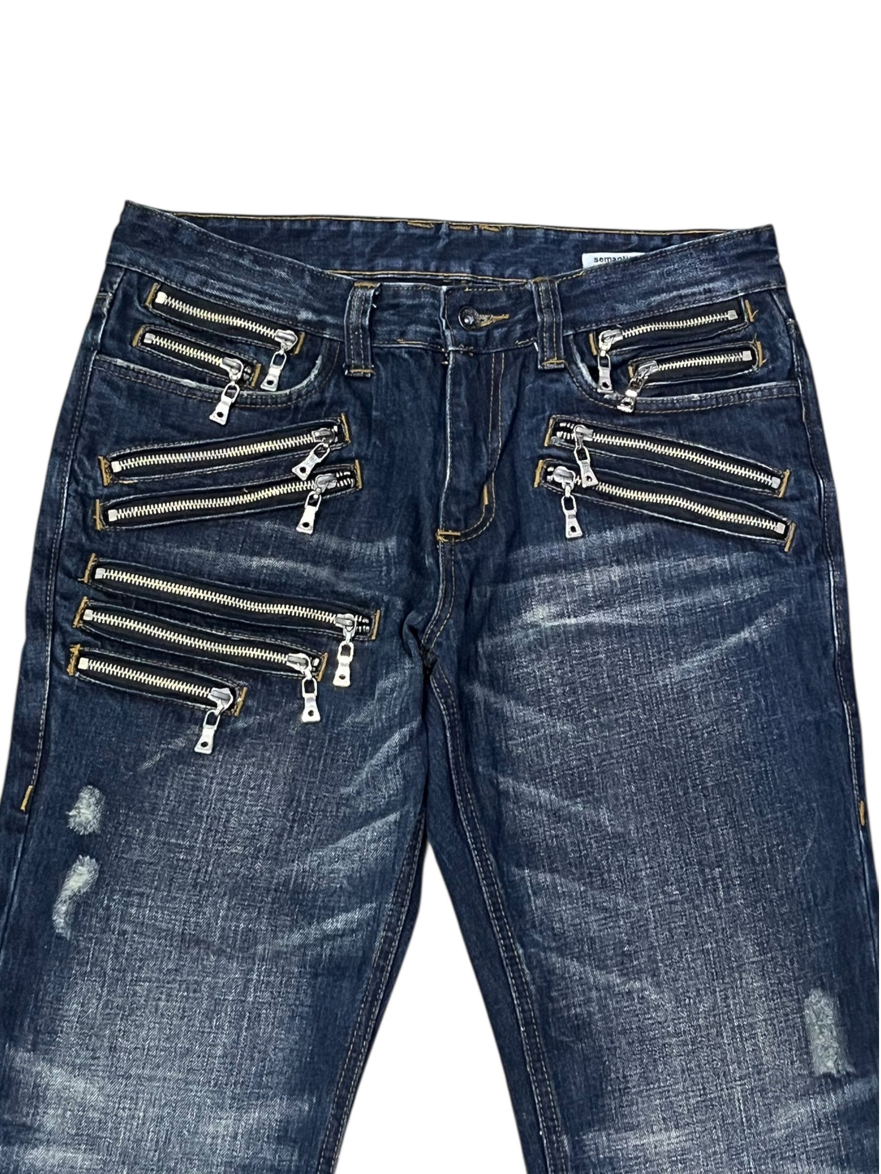 semanticdesign 🔥Ultra Rare Semantic Design Multi-Zipper Grunge Denim Size US 31 - 5 Thumbnail