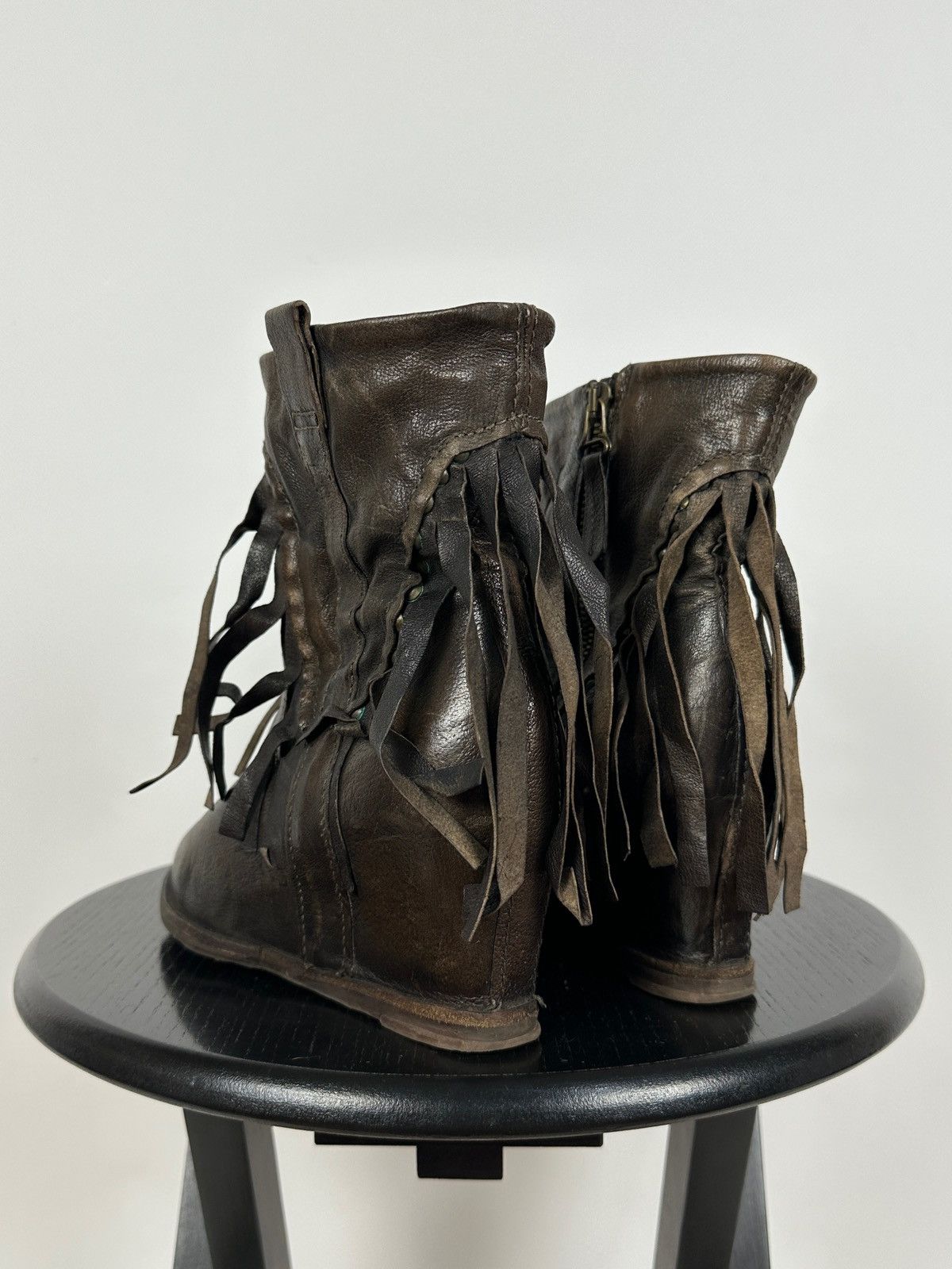 A.S.98 A.S.98. Airstep Leather Fringe Ankle Boho Western Boots Size US 7 / IT 37 - 4 Thumbnail