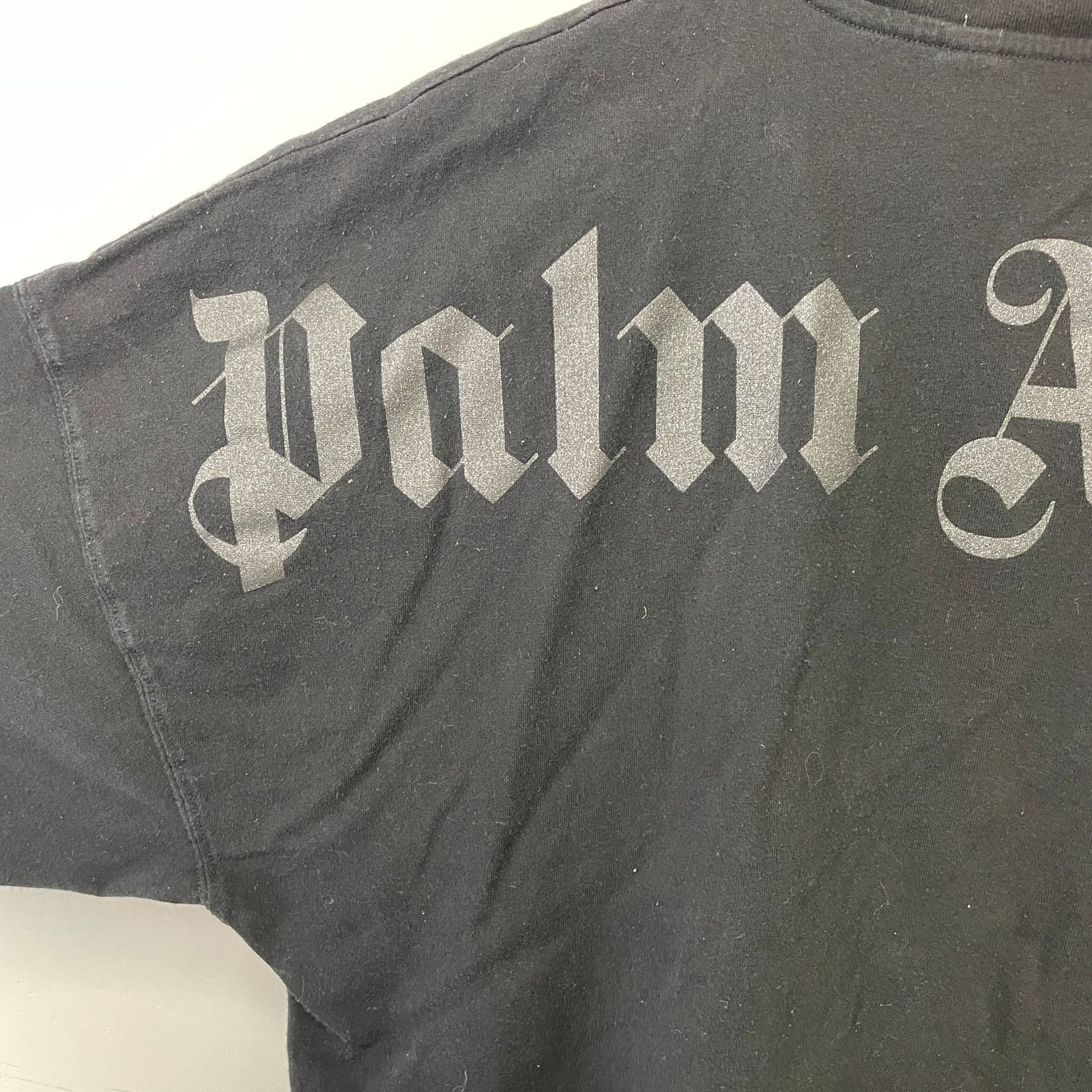 Palm angels curved back print collar logo tee