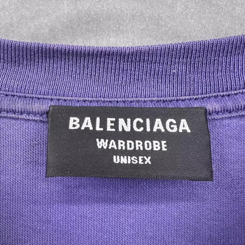 Balenciaga Balenciaga Purple embroidered letter Free short sleeve Size US XL / EU 56 / 4 - 3 Thumbnail