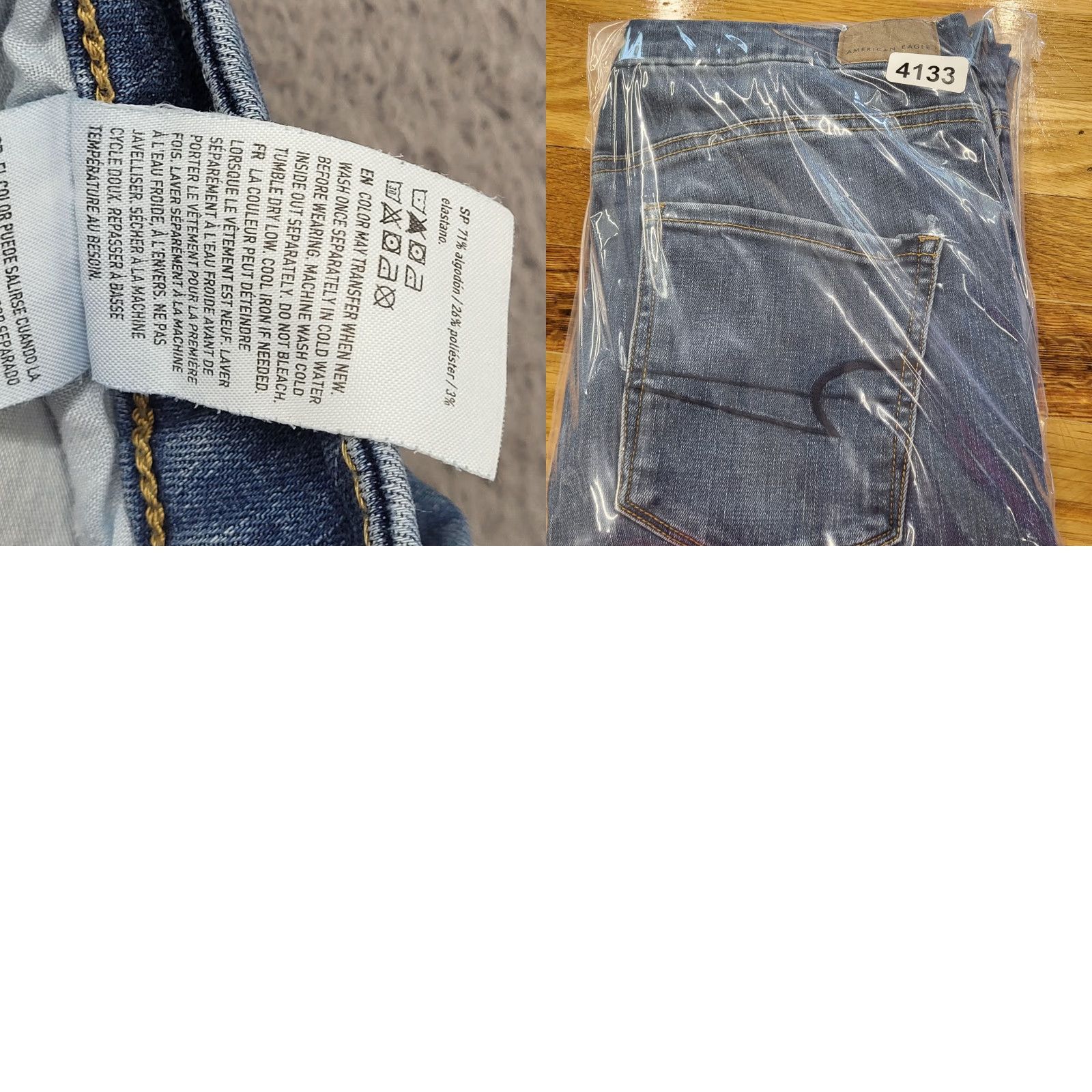 American Eagle Outfitters American Eagle Jeans Womens 14L Curvy High Rise Jegging Distressed Stretch Denim Jeans Holiday 90s Grunge Logo Zipper Button Pocket Size 36" / US 14 / IT 50 - 10 Thumbnail