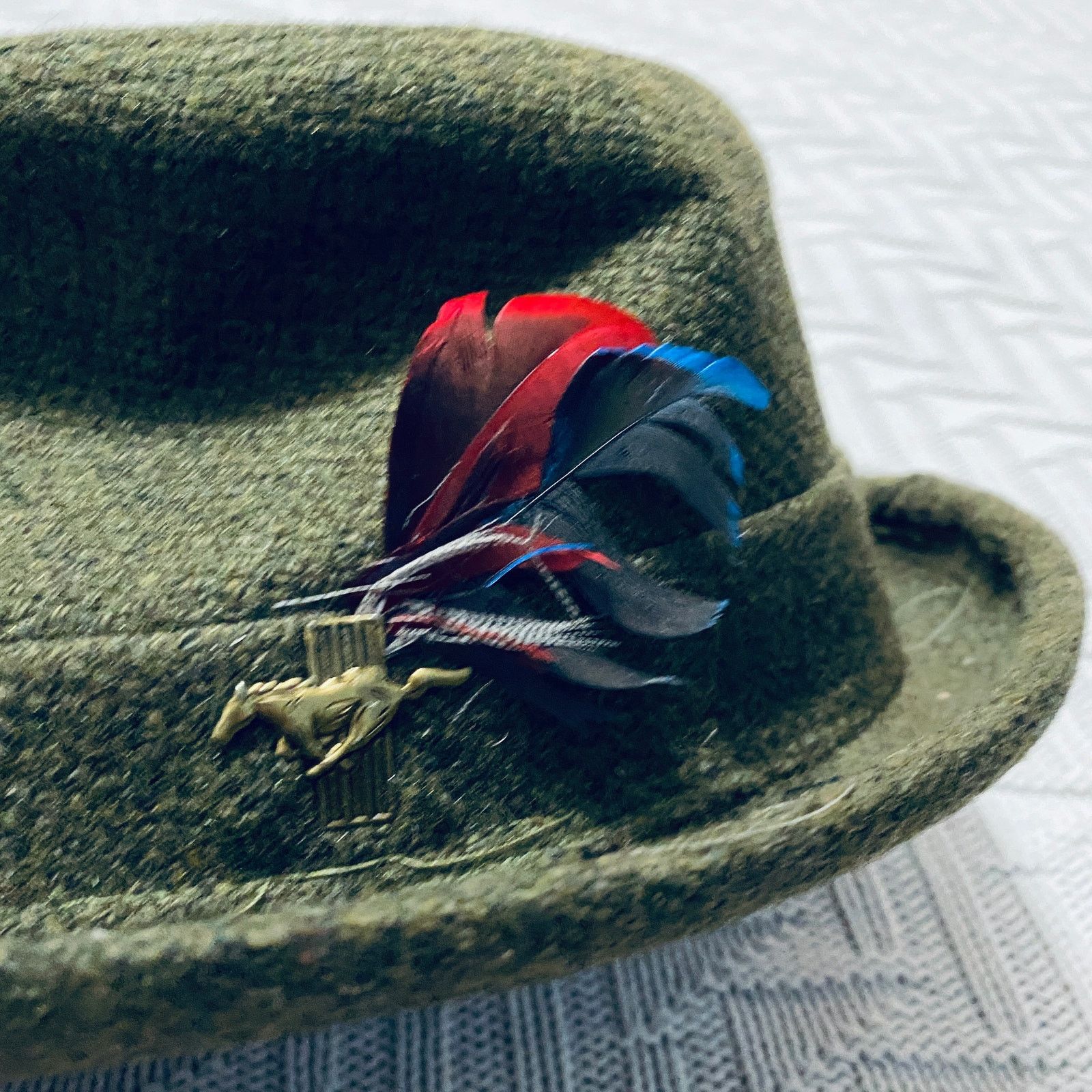 Vintage Vintage olive green fedora hat Size ONE SIZE - 2 Thumbnail