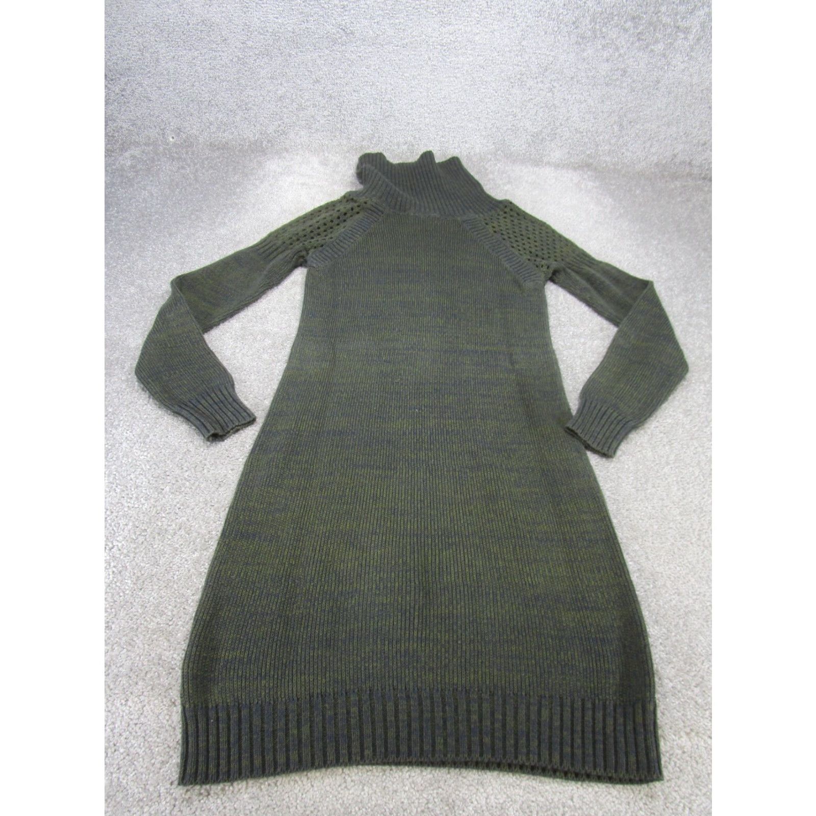 Prana prAna Sweater Dress Womens Small Dark Green Knit Turtle Neck Casual Knit Dress Size S / US 4 / IT 40 - 3 Thumbnail