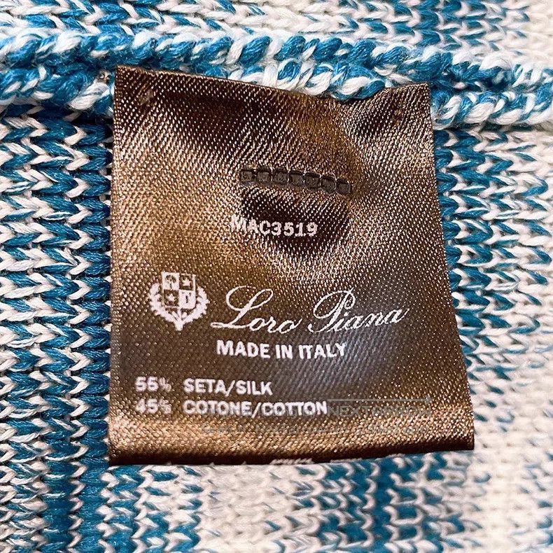 Loro Piana Loro Piana Blue and White Gradient Striped Collar Knit Car Size XS / US 0-2 / IT 36-38 - 8 Thumbnail