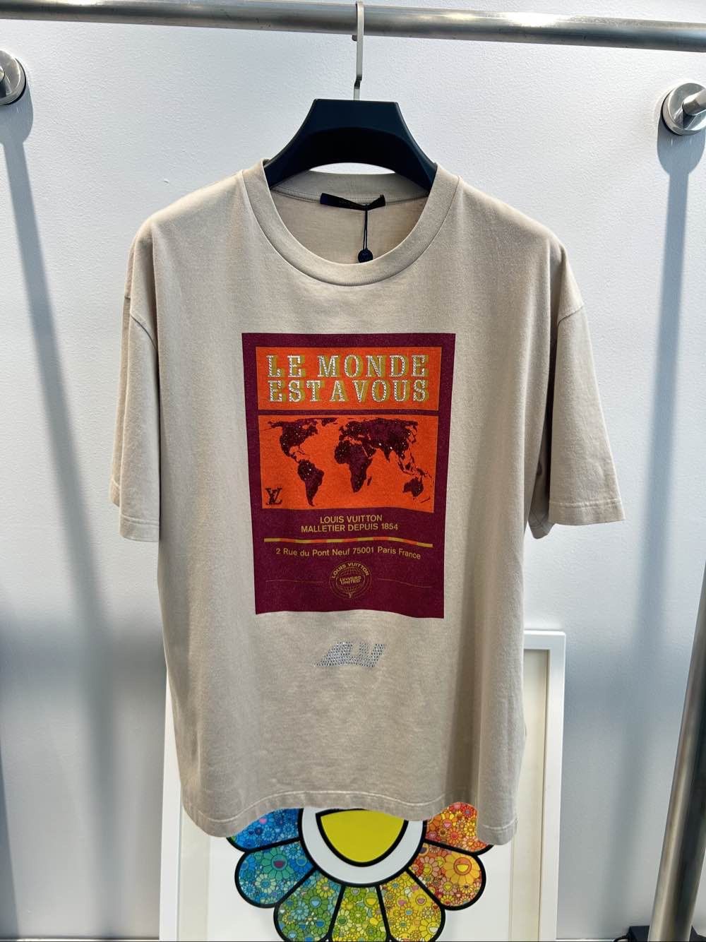 Louis Vuitton Louis Vuitton Map Rhinestone T-Shirt XL Size US XL / EU 56 / 4 - 1 Thumbnail