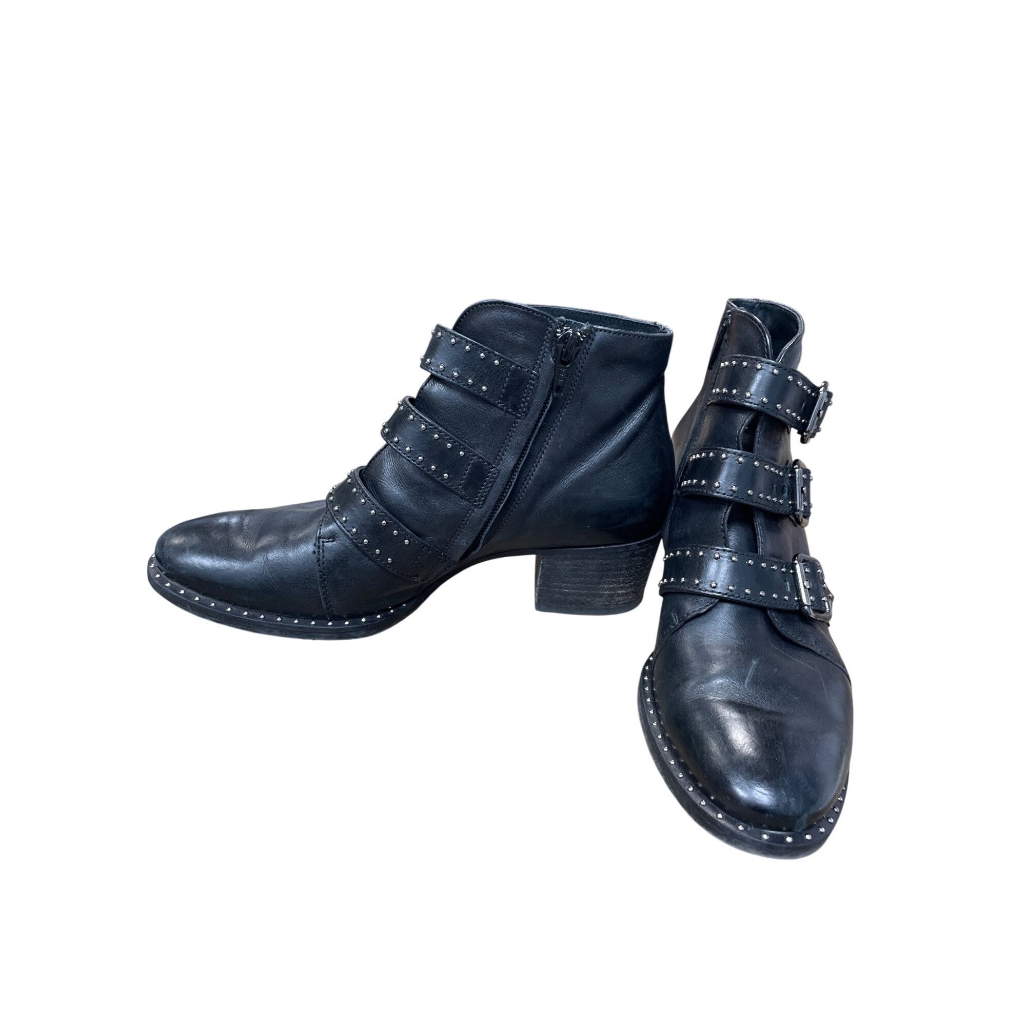 Other Paul Green Womans Black leather studed moto ankle boots sz 5 Size US 5.5 / IT 35.5 - 2 Thumbnail