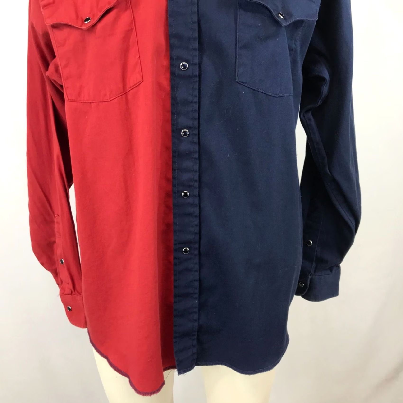 Vintage PANHANDLE SLIM RED/NAVY Snap Collared Shirt Mens L Western Long Sleeve Size US L / EU 52-54 / 3 - 3 Thumbnail