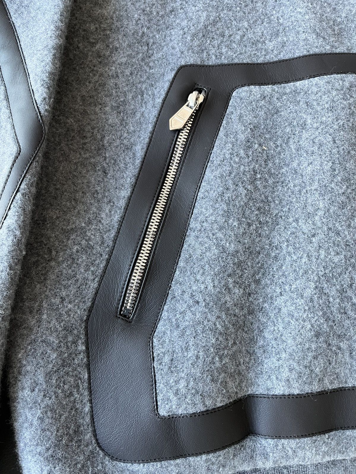 Hermes $5k Super Runway Leather Cashmere Hooded Sweater