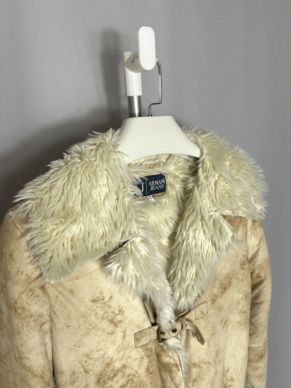 Armani Armani Jeans Y2K Faux Faux Fur Midi Jacket Long Coat Parka Size M / US 6-8 / IT 42-44 - 10 Thumbnail