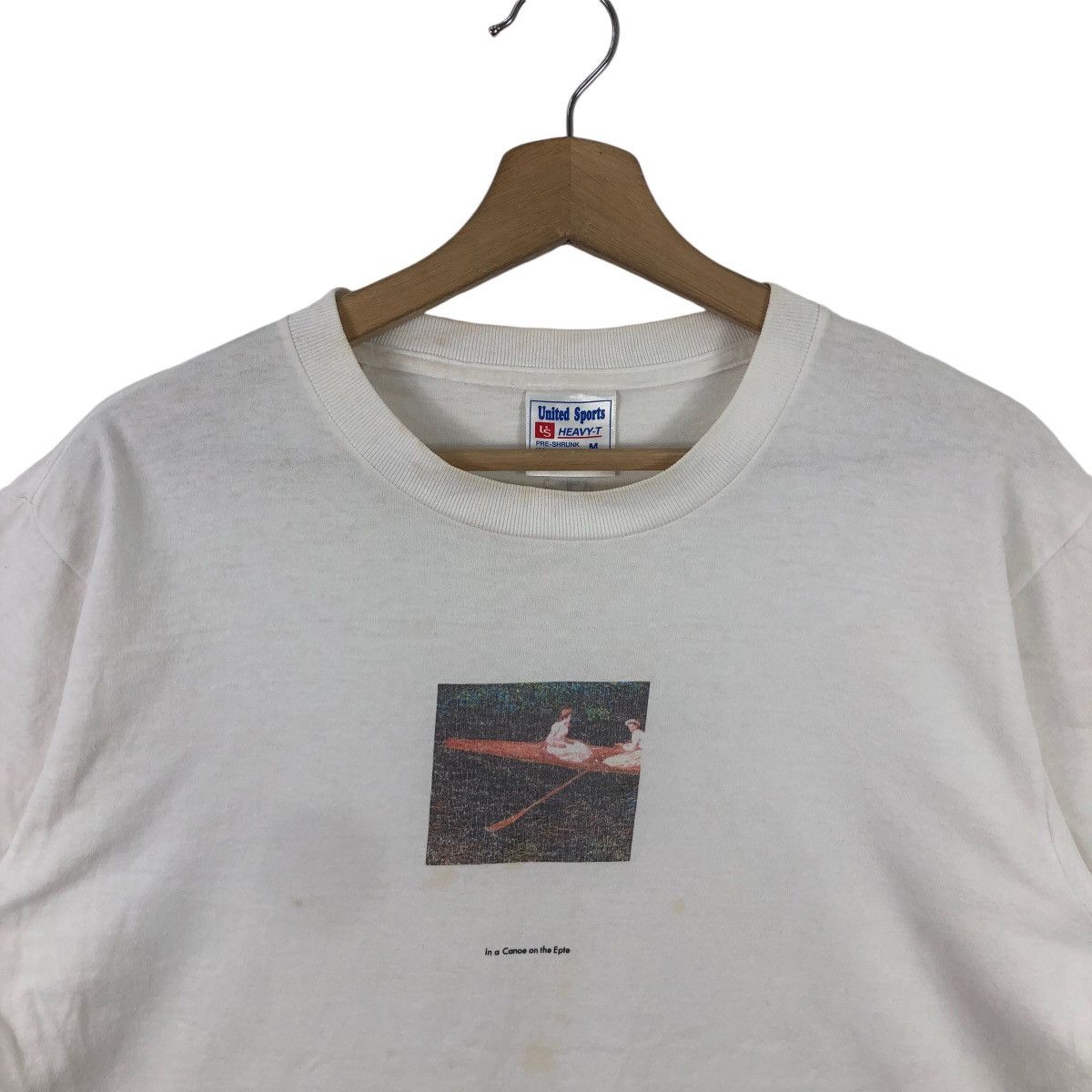 Monet × Vintage Vintage 90s CLAUDE MONET In a Canoe on the Epte T-Shirt Art Size US M / EU 48-50 / 2 - 2 Thumbnail