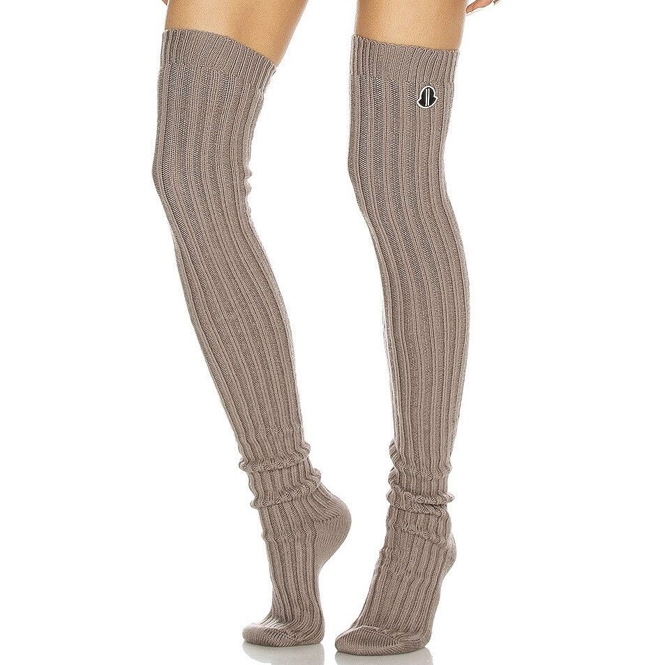 Moncler × Rick Owens MONCLER + RICK OWENS Thigh High Stocking in Dust Size ONE SIZE - 2 Thumbnail