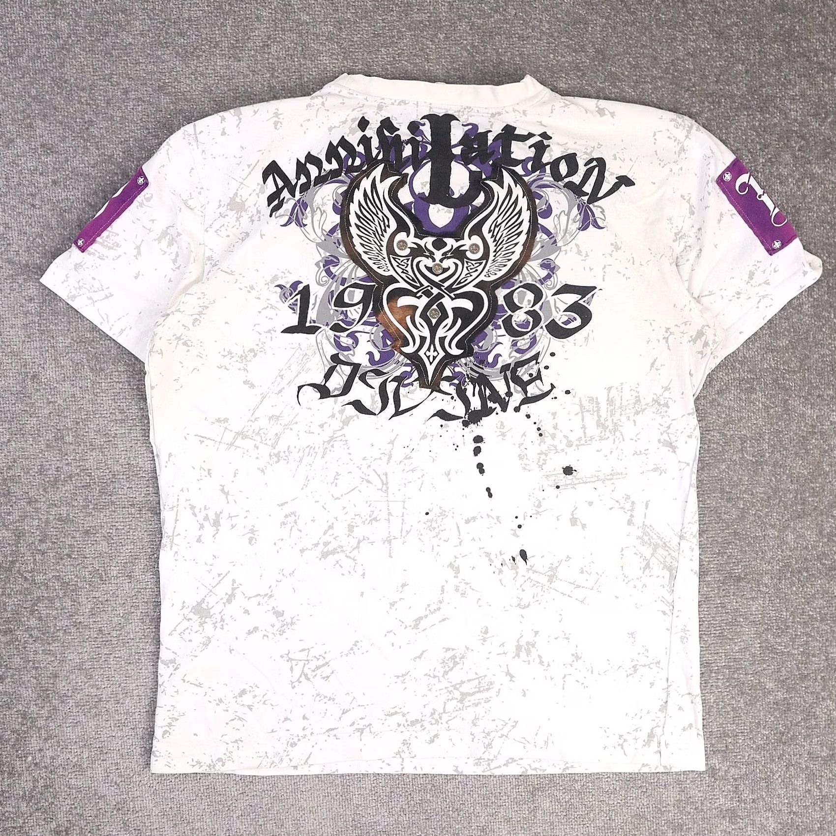 Vintage VINTAGE Raw Blue Y2K Annihilation Grunge Wings White Short Sleeve T-Shirt 2XL Mens Size US XXL / EU 58 / 5 - 4 Thumbnail