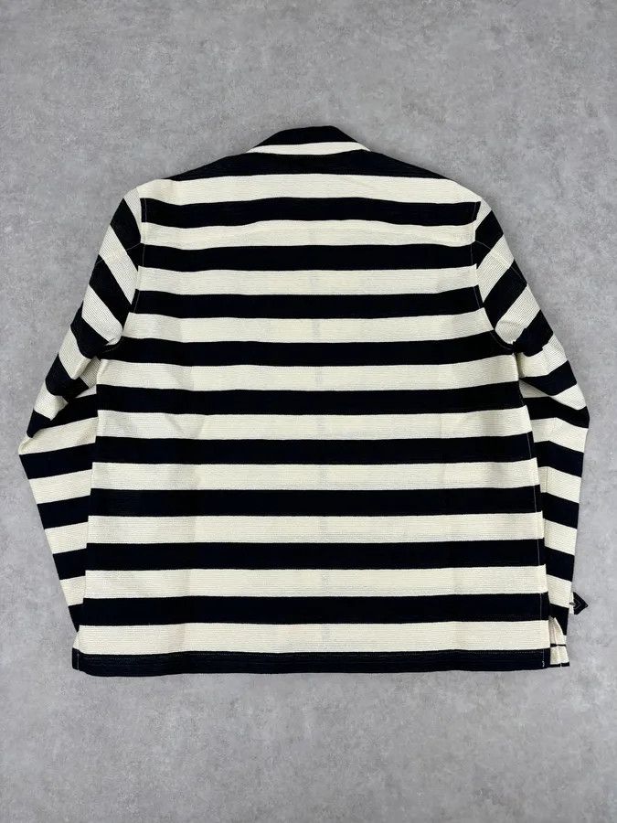 Emporio Armani AW2022 Emporio Armani Black White Striped Cotton Zip Shirt Jacket Size US L / EU 52-54 / 3 - 5 Thumbnail