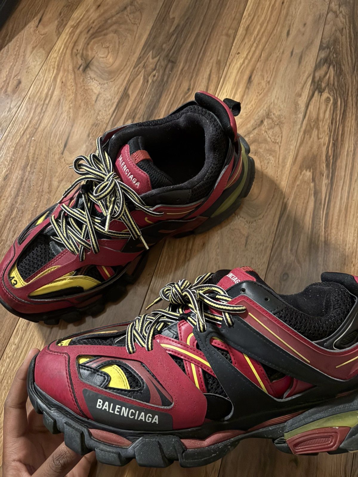 Balenciaga Balenciaga red and yellow track Size US 10 / EU 43 - 6 Thumbnail