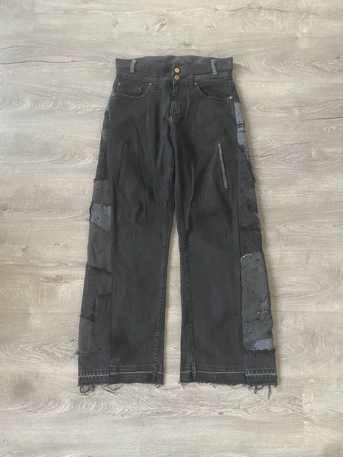 Handmade Jeans with Pearls & Leopard Waistband Size US 32 / EU 48 - 1 Thumbnail