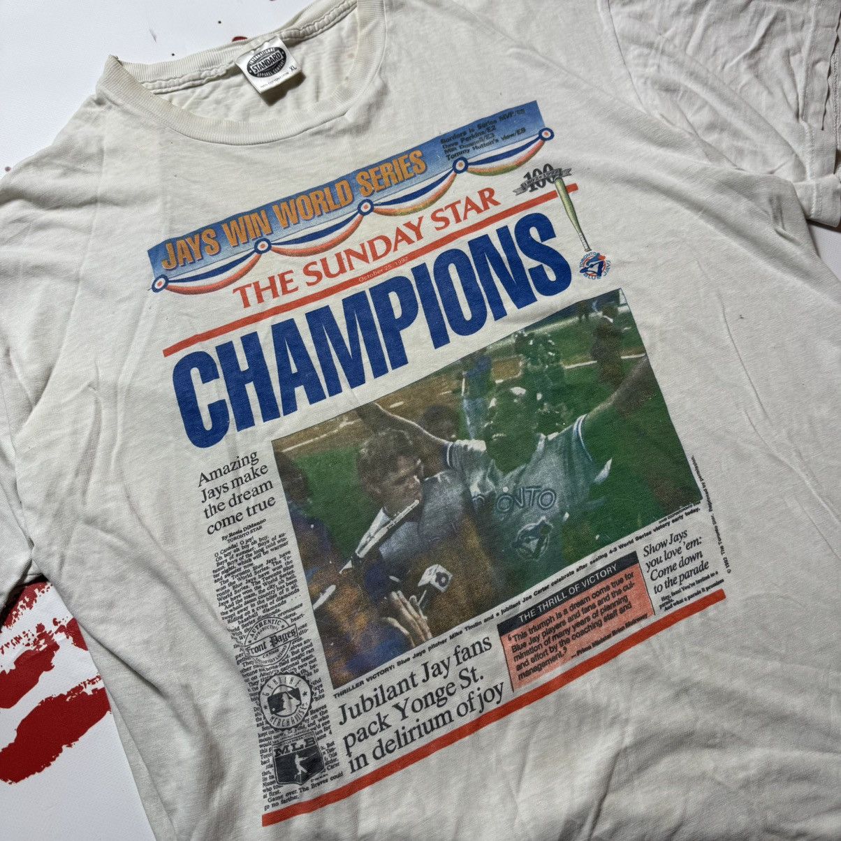 Champion × Vintage Toronto Blue Jays Sunday Star Champions! 1992 World Series Size US XL / EU 56 / 4 - 2 Thumbnail