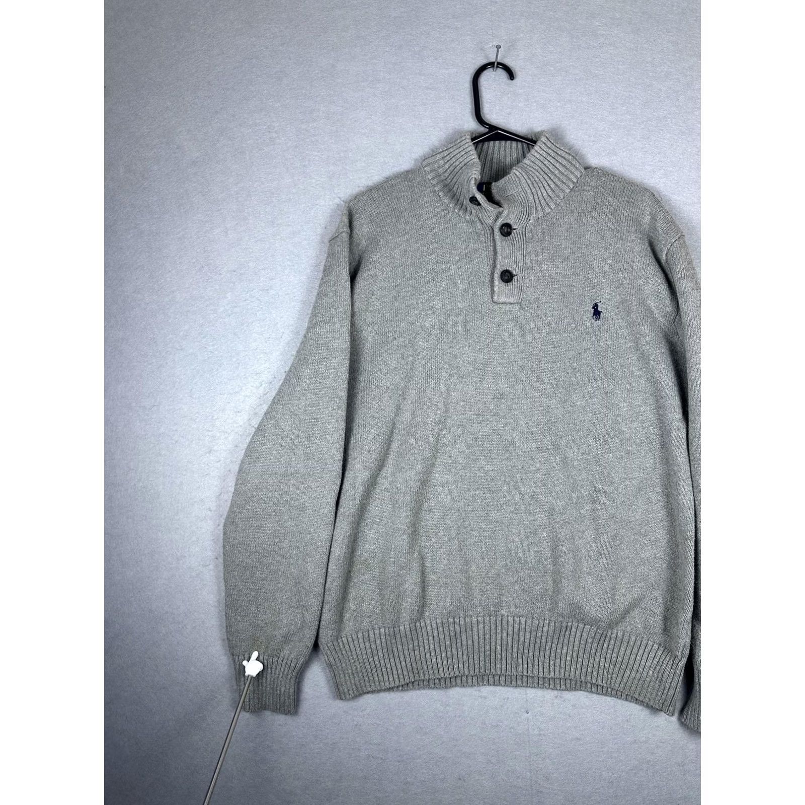 Polo Ralph Lauren Polo Ralph Lauren Sweater Mens XL Gray Mock Neck Pullover Wool Blend Casual Size US XL / EU 56 / 4 - 4 Thumbnail