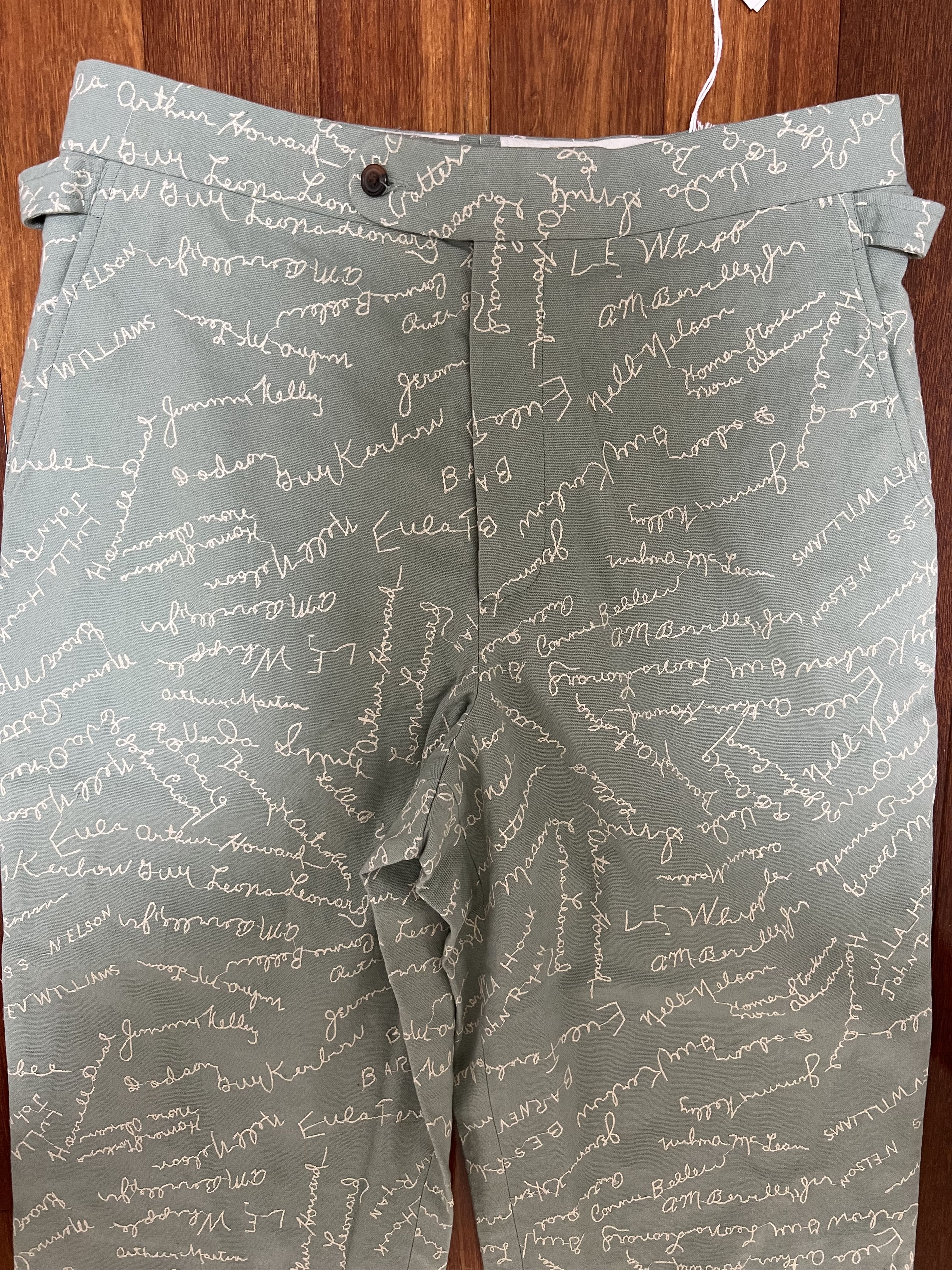 Bode 💚 FW22 Bode Green Embroidered Powder Signature Trousers NEW Size US 34 / EU 50 - 6 Thumbnail