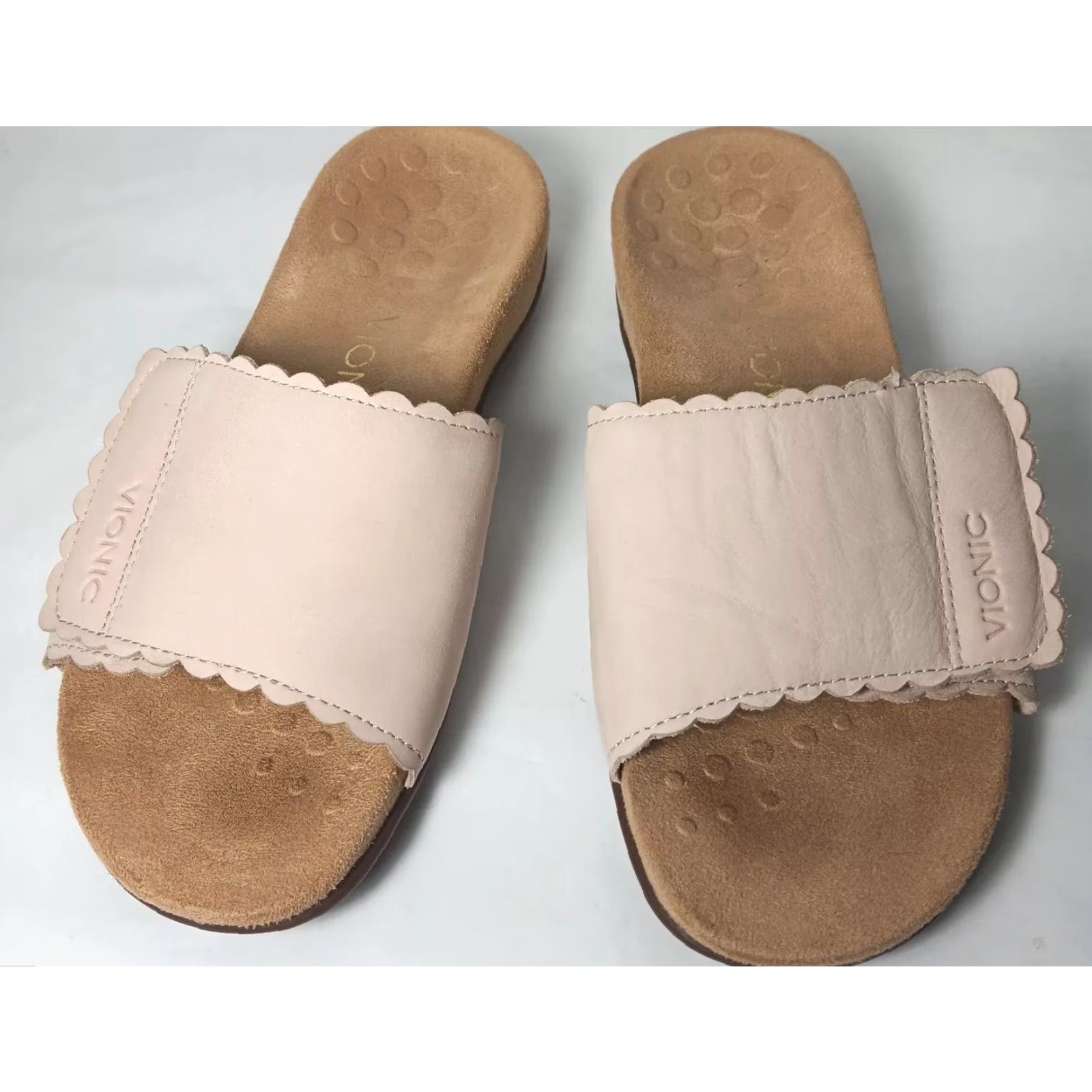Vionic VIONIC Sandals Women's Flat Slip-On Casual Travel Pink Leather Orthopedic Supportive 6.5 Size US 7 / IT 37 - 2 Thumbnail