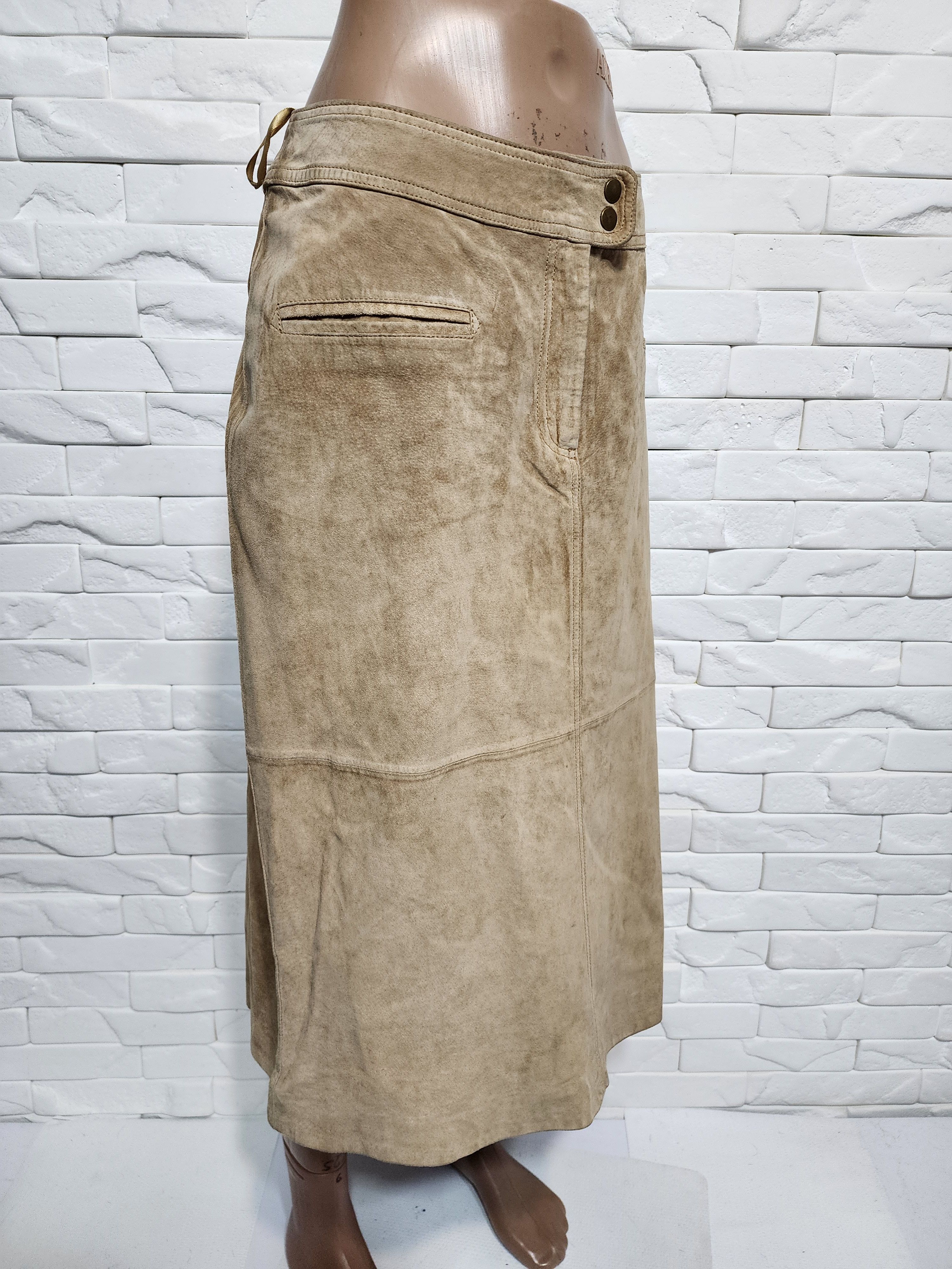Other Brown Leather Skirt: Vintage 70s Style. Size 34" / US 12 / IT 48 - 3 Thumbnail