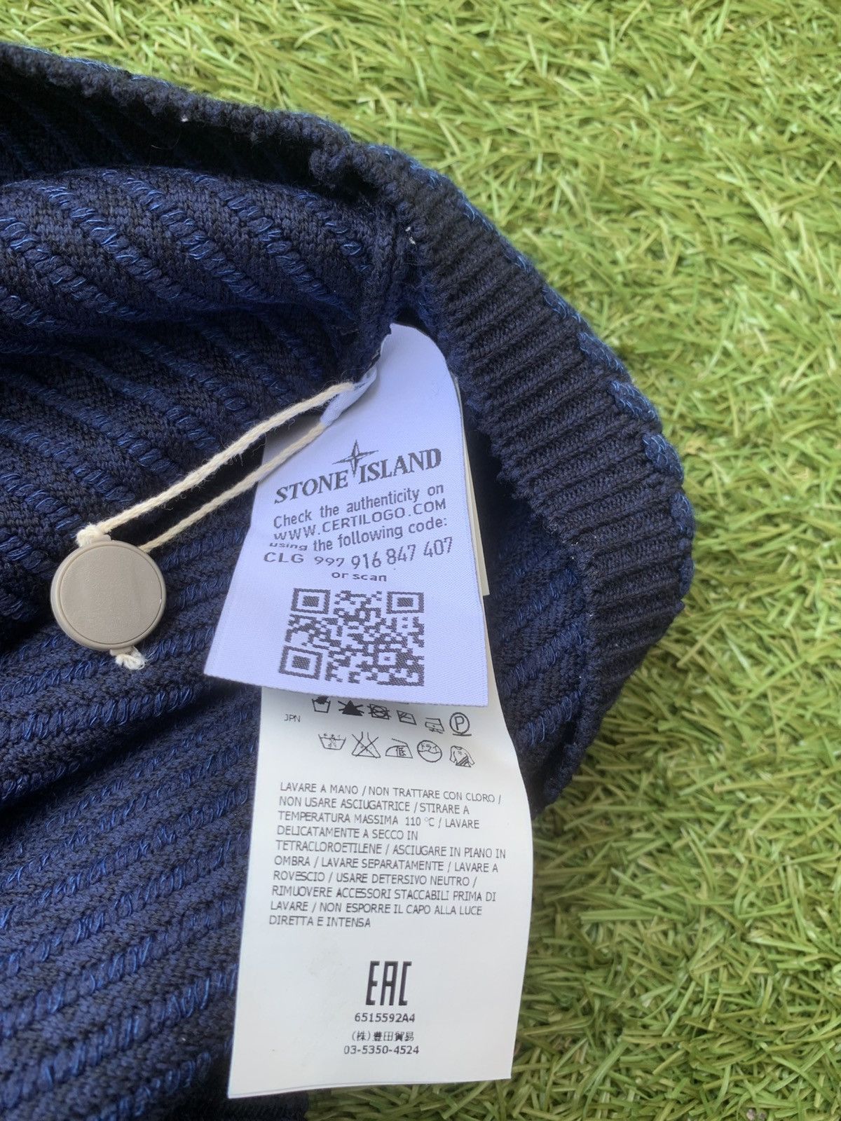 Stone Island Stone Island Logo Appliqued Knitted Cotton Sweater Size US M / EU 48-50 / 2 - 9 Thumbnail