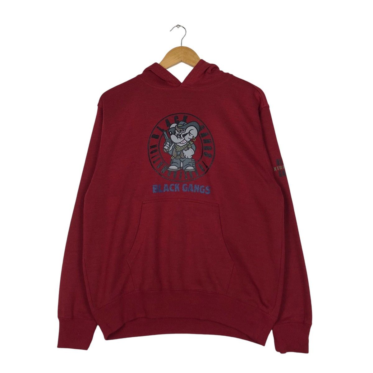 Japanese Brand × Vintage Vintage Black Gang Japanese Brand Hoodie Medium Size US M / EU 48-50 / 2 - 10 Thumbnail