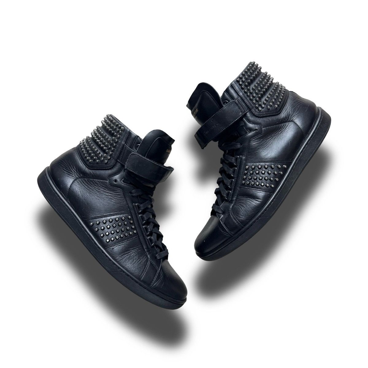 Saint Laurent Paris SAINT LAURENT PARIS SL/14H BLACK STUDDED HIGHTOPS Size US 10.5 / EU 43-44 - 1 Thumbnail