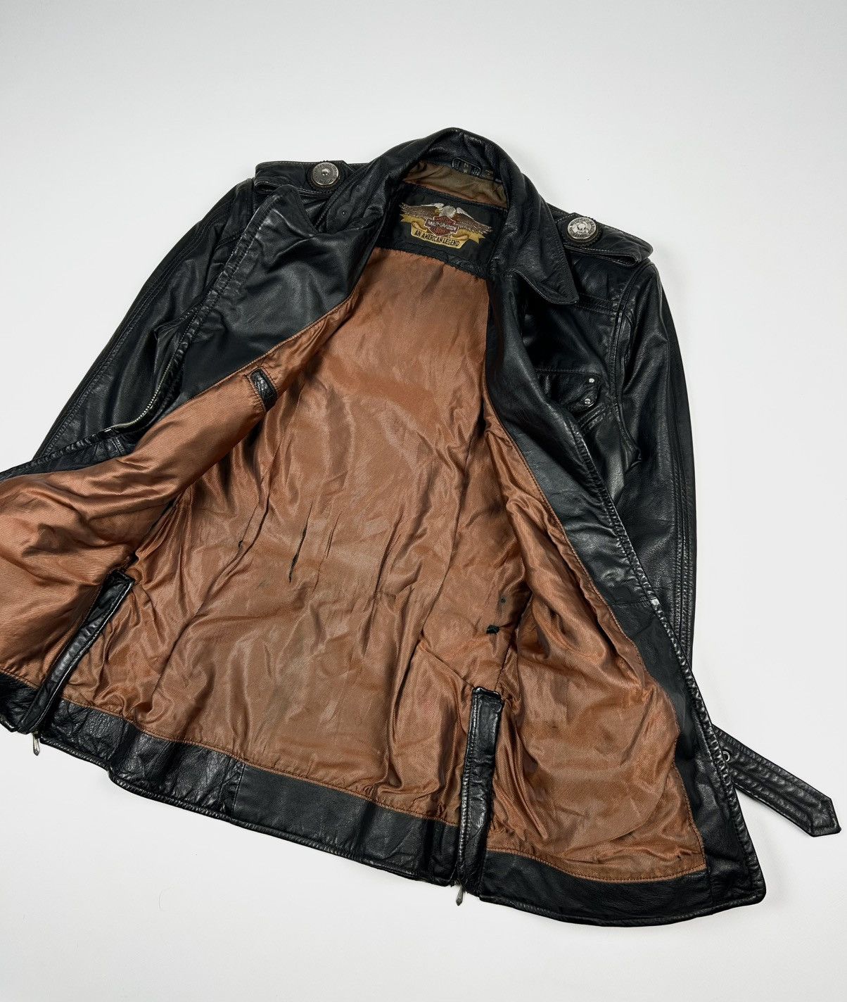Harley Davidson × Vintage Harley Davidson vintage leather jacket Size S / US 4 / IT 40 - 4 Thumbnail