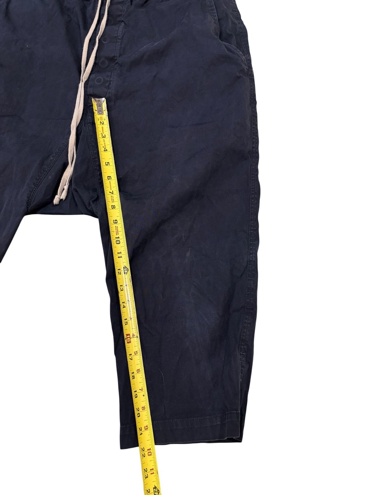 Rick Owens Drkshdw Rick Owens Drawstring Cropped Navy EDFU Drop Crotch Pants Size US 34 / EU 50 - 9 Thumbnail