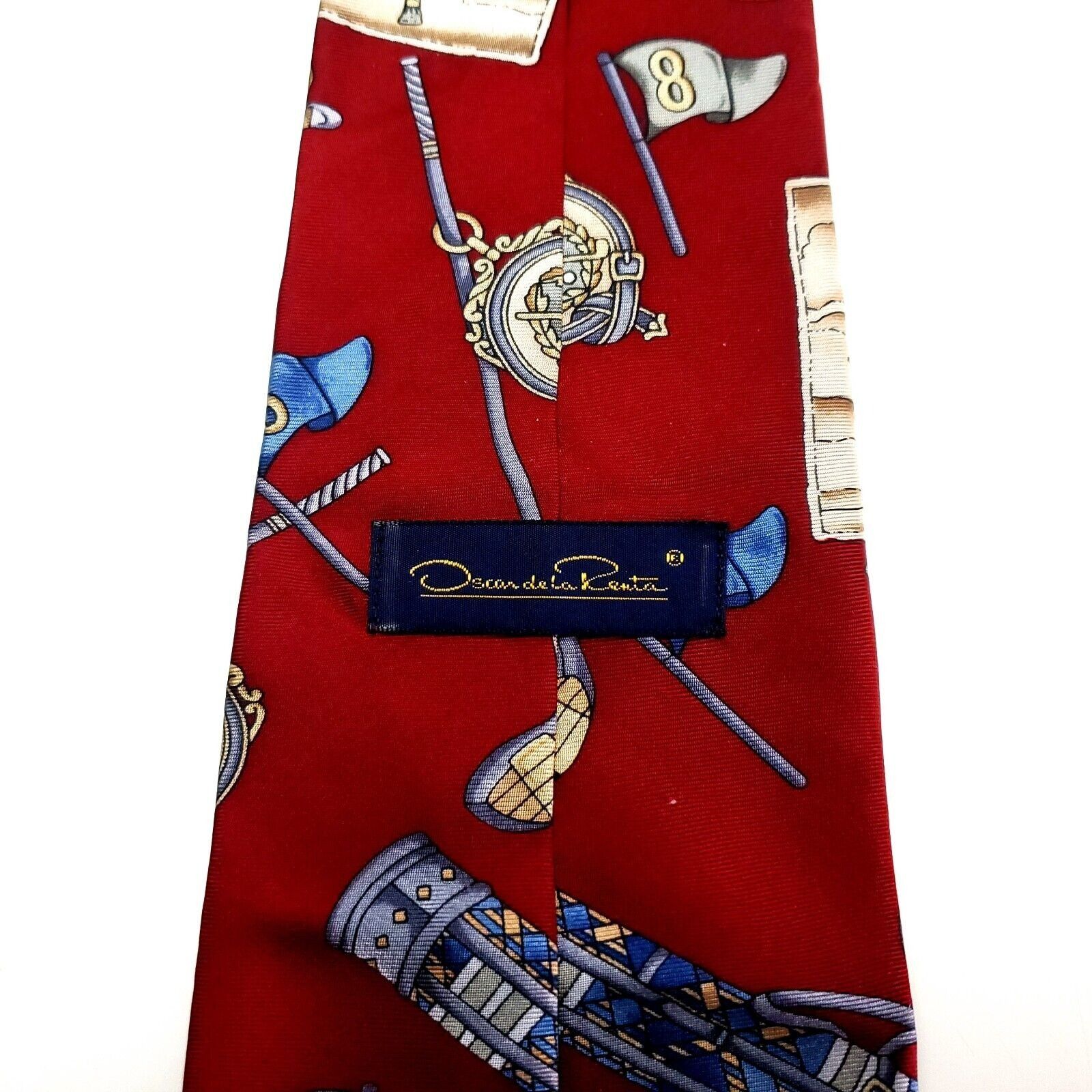 Oscar De La Renta Oscar De La Renta Silk Tie Print Red Golf Novelty Short Wide Size ONE SIZE - 3 Thumbnail