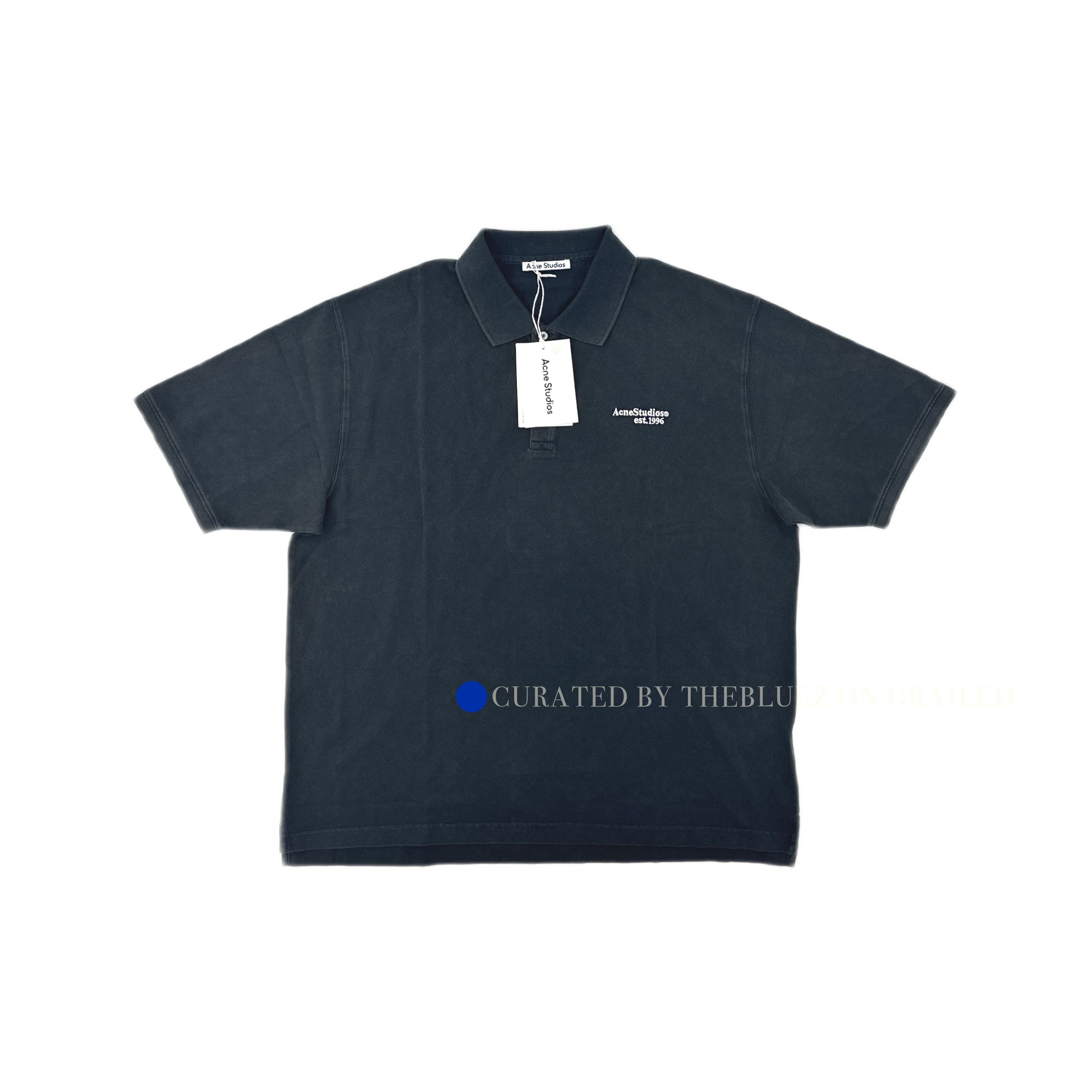Acne Studios Classic Black Embroidered Polo Shirt Size US M / EU 48-50 / 2 - 1 Thumbnail