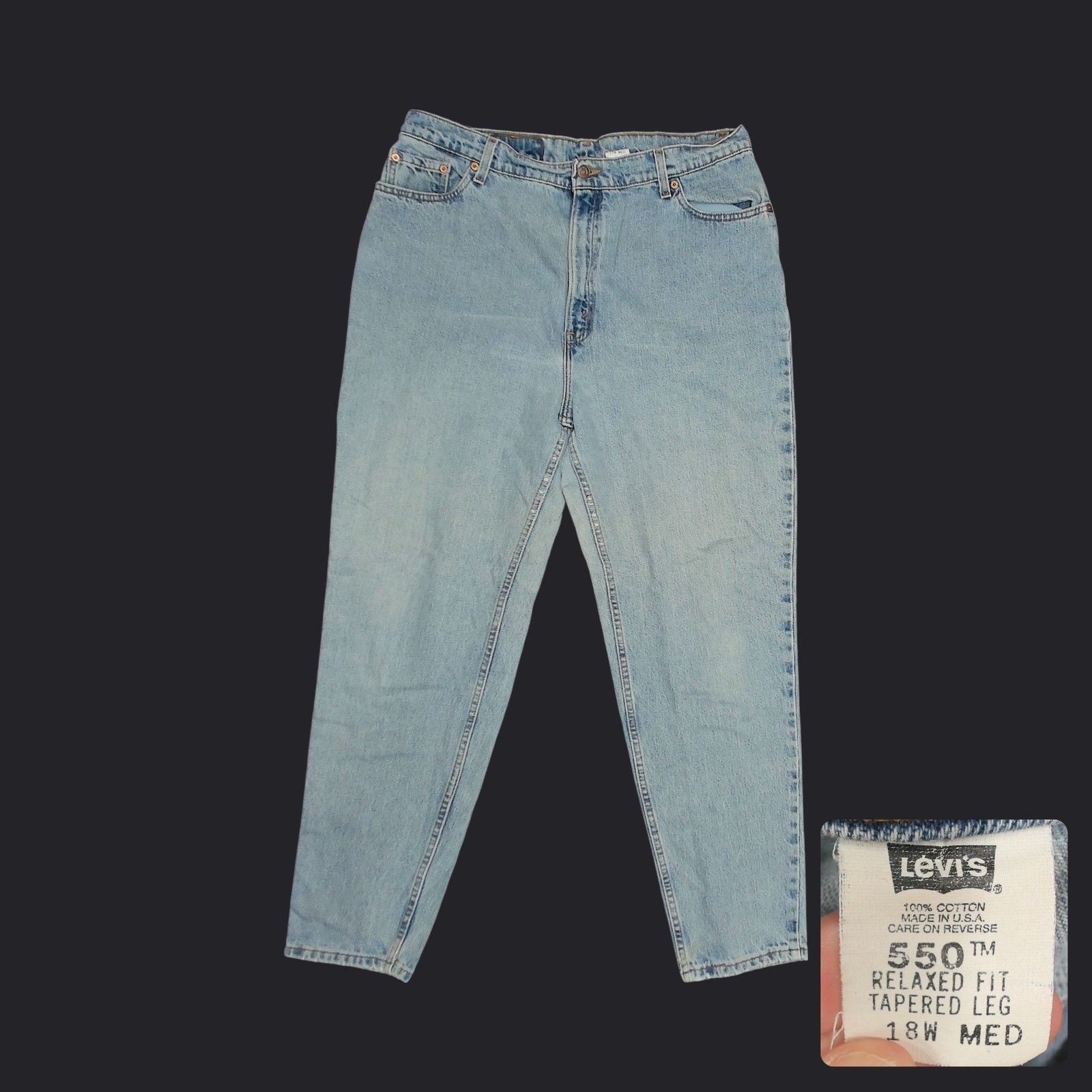 Levi's Levi's 1997 USA Made 550 Faded Denim Jeans Size 18W / 37x31 Size 37" - 1 Thumbnail