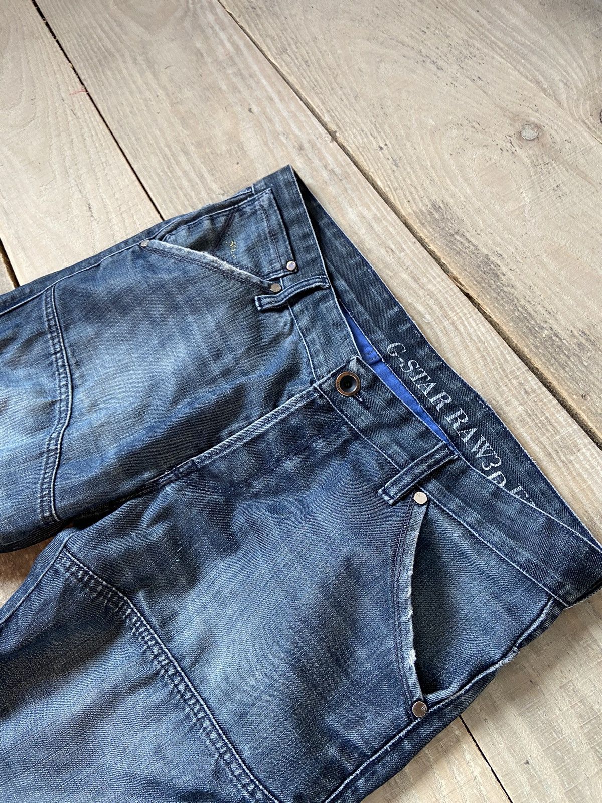 G-Star × Vintage Vintage G Star Raw biker pants 3D denim y2k Size US 34 / EU 50 - 3 Thumbnail