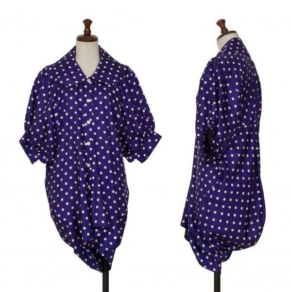 Comme des Garcons Comme Des Garcons Retro blue-purple polka-dot shirt top Size S / US 4 / IT 40 - 1 Thumbnail