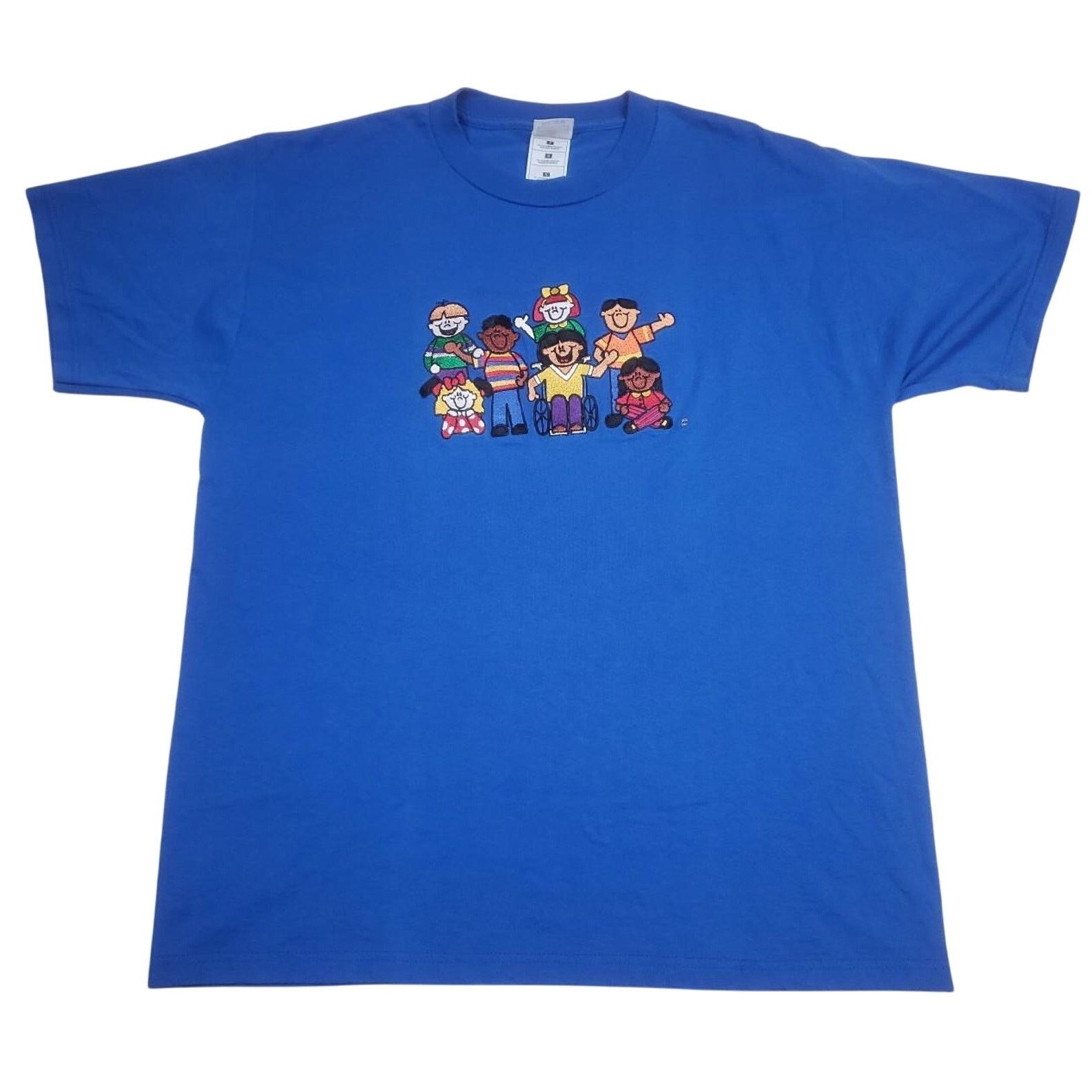 Vintage Vintage 90s Embroidered Diversity Friendship School T Shirt Size US L / EU 52-54 / 3 - 2 Thumbnail