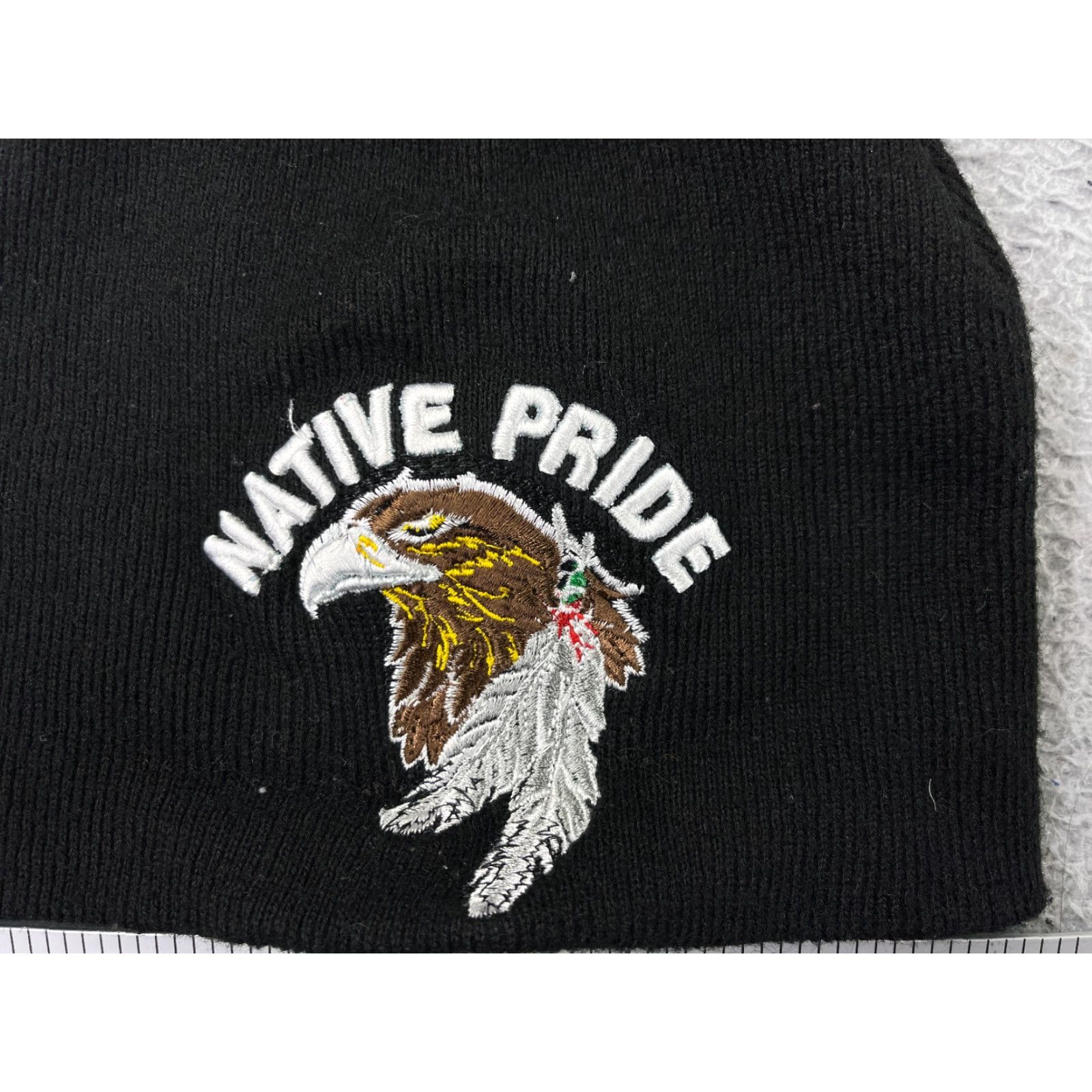 Native Native Pride Beanie Hat Adult One Size Black Knit Acrylic Embroidered Ski Style: Beanie Mens Size ONE SIZE - 2 Thumbnail