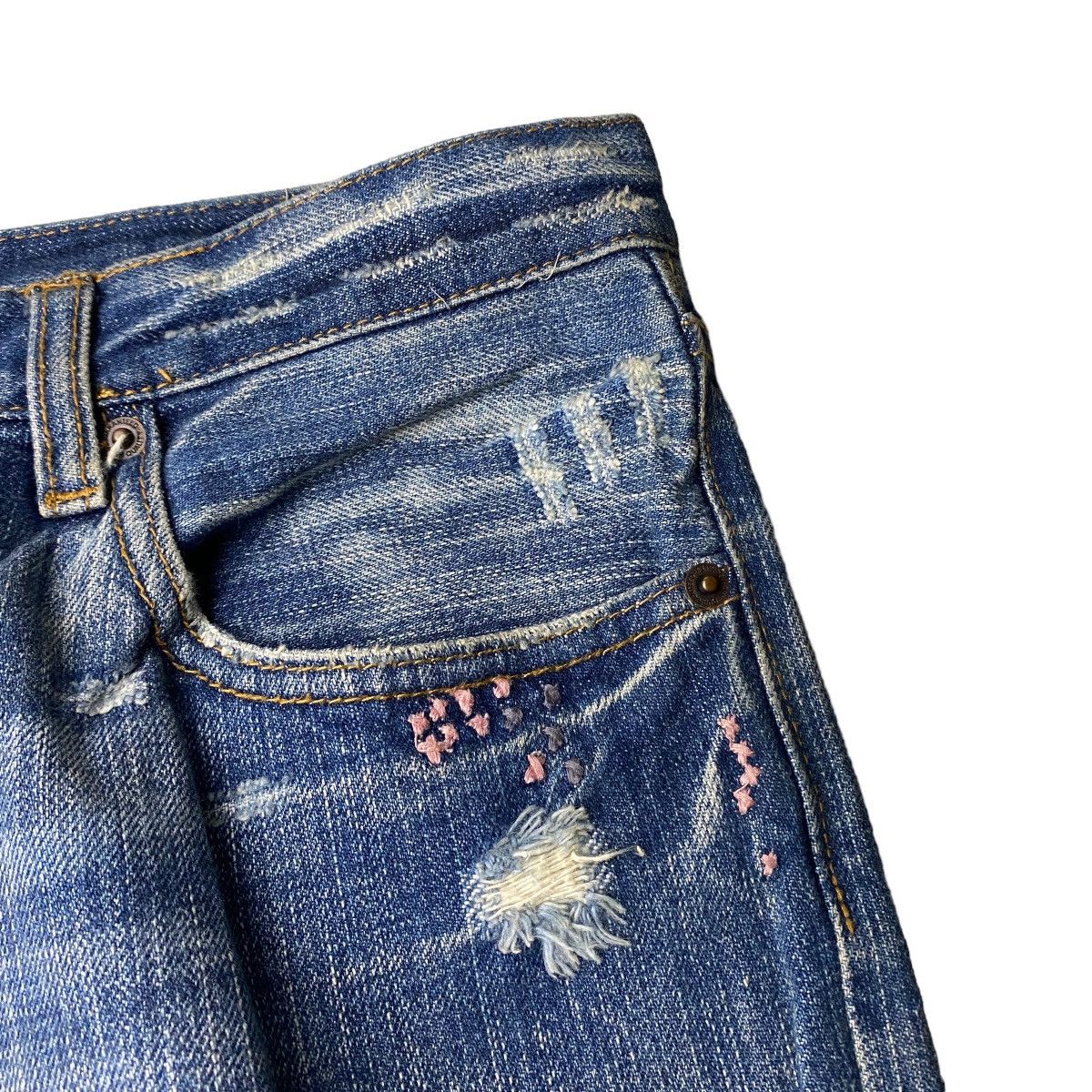 If Six Was Nine 2000's Uproar Flared Splatter Bootcut Jeans Size US 31 - 5 Thumbnail