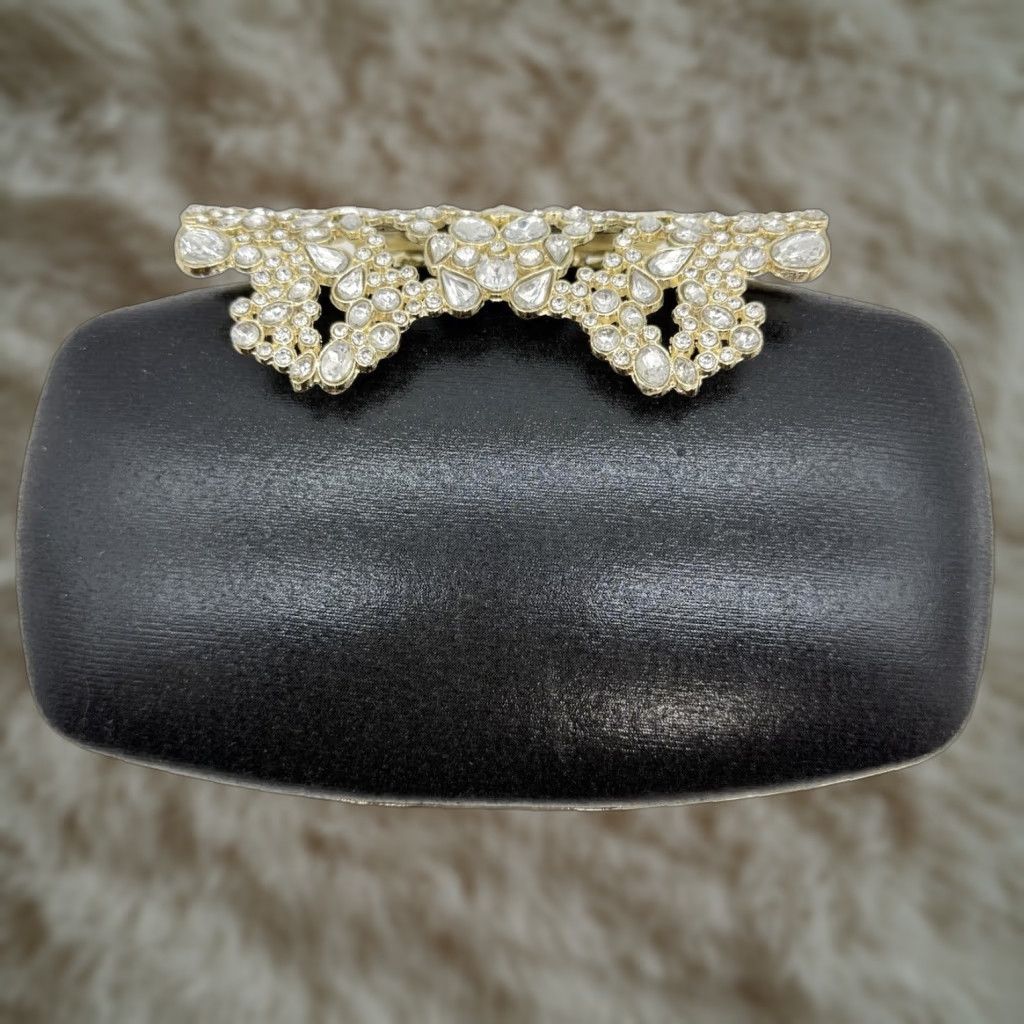 Vintage Kate Landry Black Clutch Evening Bag Rhinestones Crossbody Ladies Size ONE SIZE - 1 Thumbnail