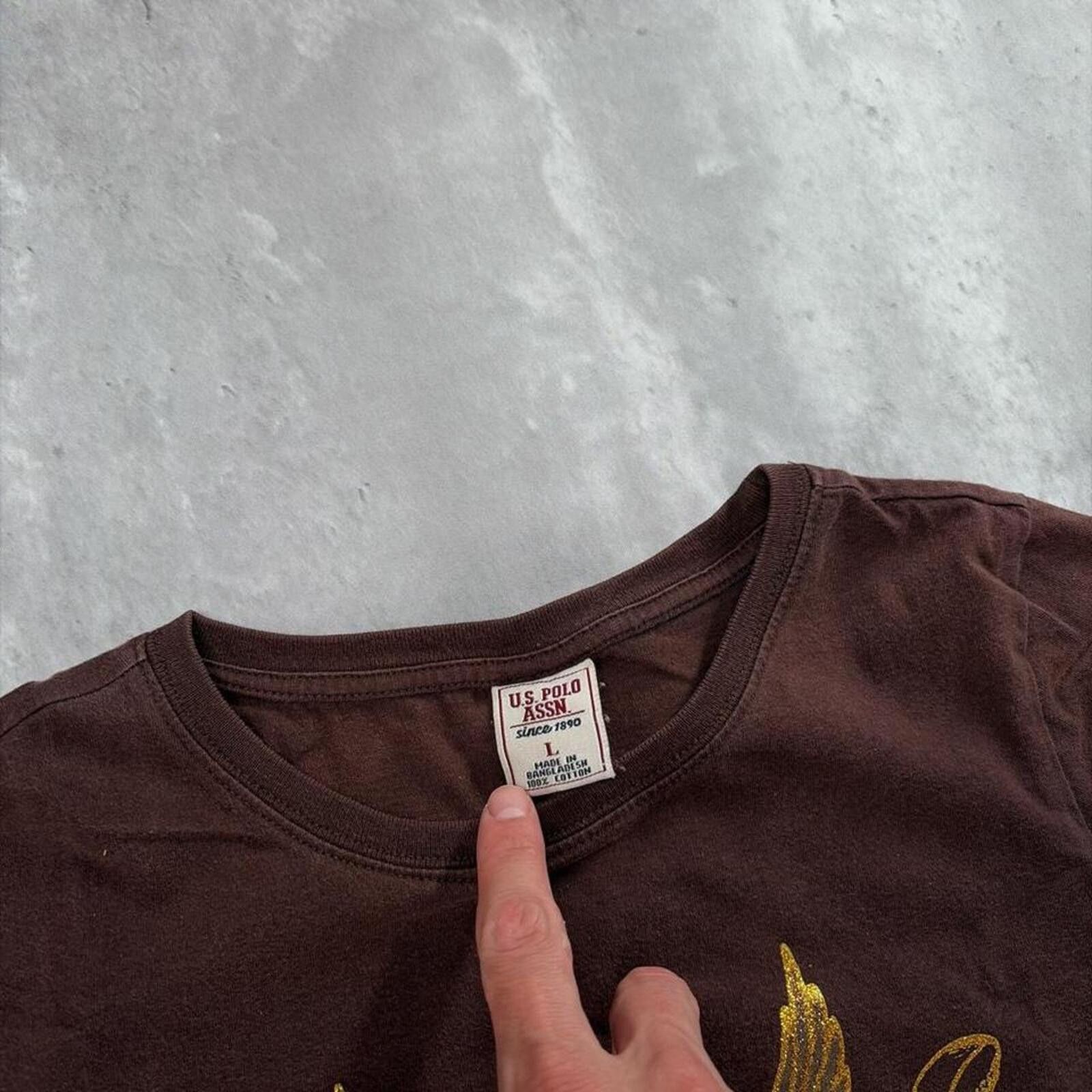 U.S. Polo Assn. Y2K Brown U.S. Polo Assn Grunge Skater Gothic T-Shirt Size XS / US 0-2 / IT 36-38 - 5 Thumbnail