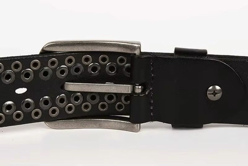 Japanese Brand × Vintage Round Rivet Studded Genuine Cowskin Leather Belt Size ONE SIZE - 6 Thumbnail