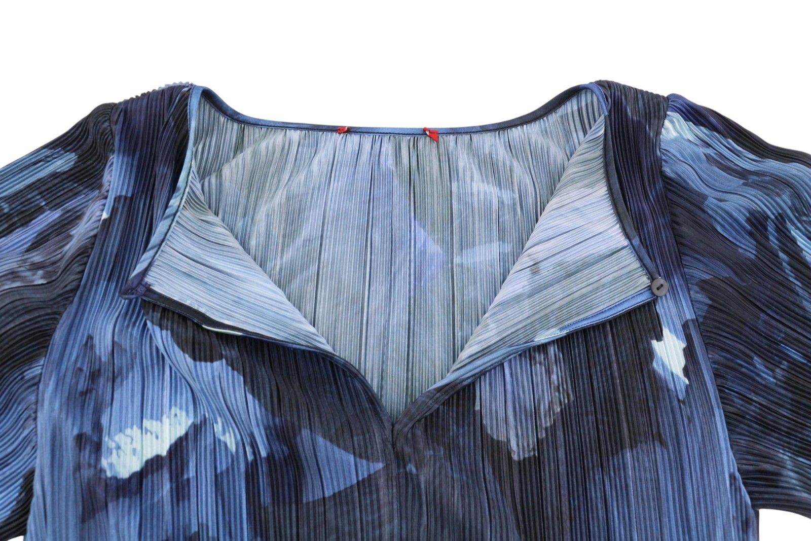 MAX&Co. XS Blue Patterned Textured Belted Short Sleeve Dress 88798 Size XS / US 0-2 / IT 36-38 - 5 Thumbnail