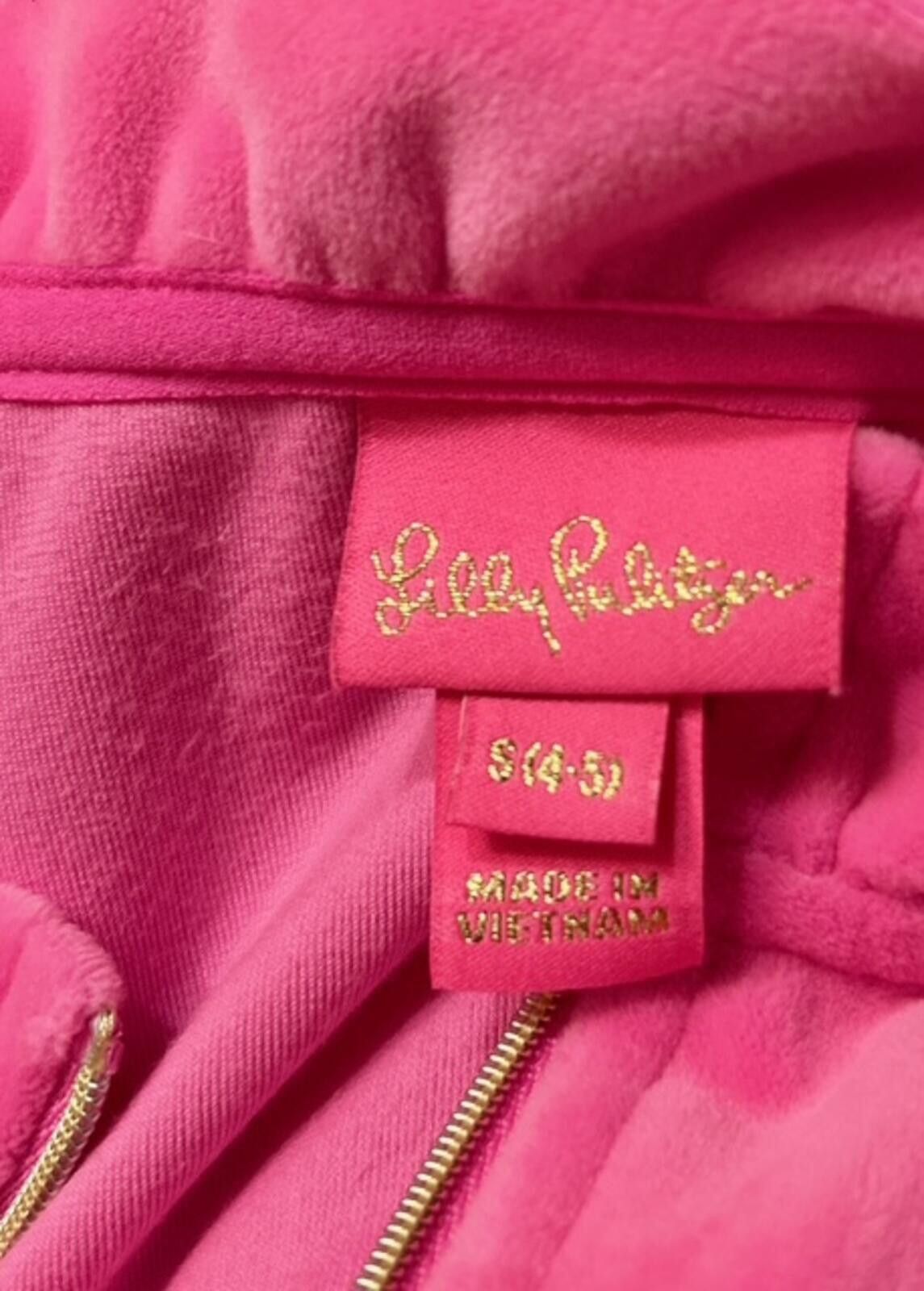 Other Lilly Pulitzer Girl's Pink Fleece Pullover Half Zip Small Size S / US 4 / IT 40 - 2 Thumbnail