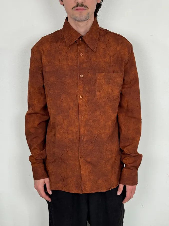Dolce & Gabbana Dolce & Gabbana Rust Suede Brown Shirt Size US M / EU 48-50 / 2 - 2 Thumbnail