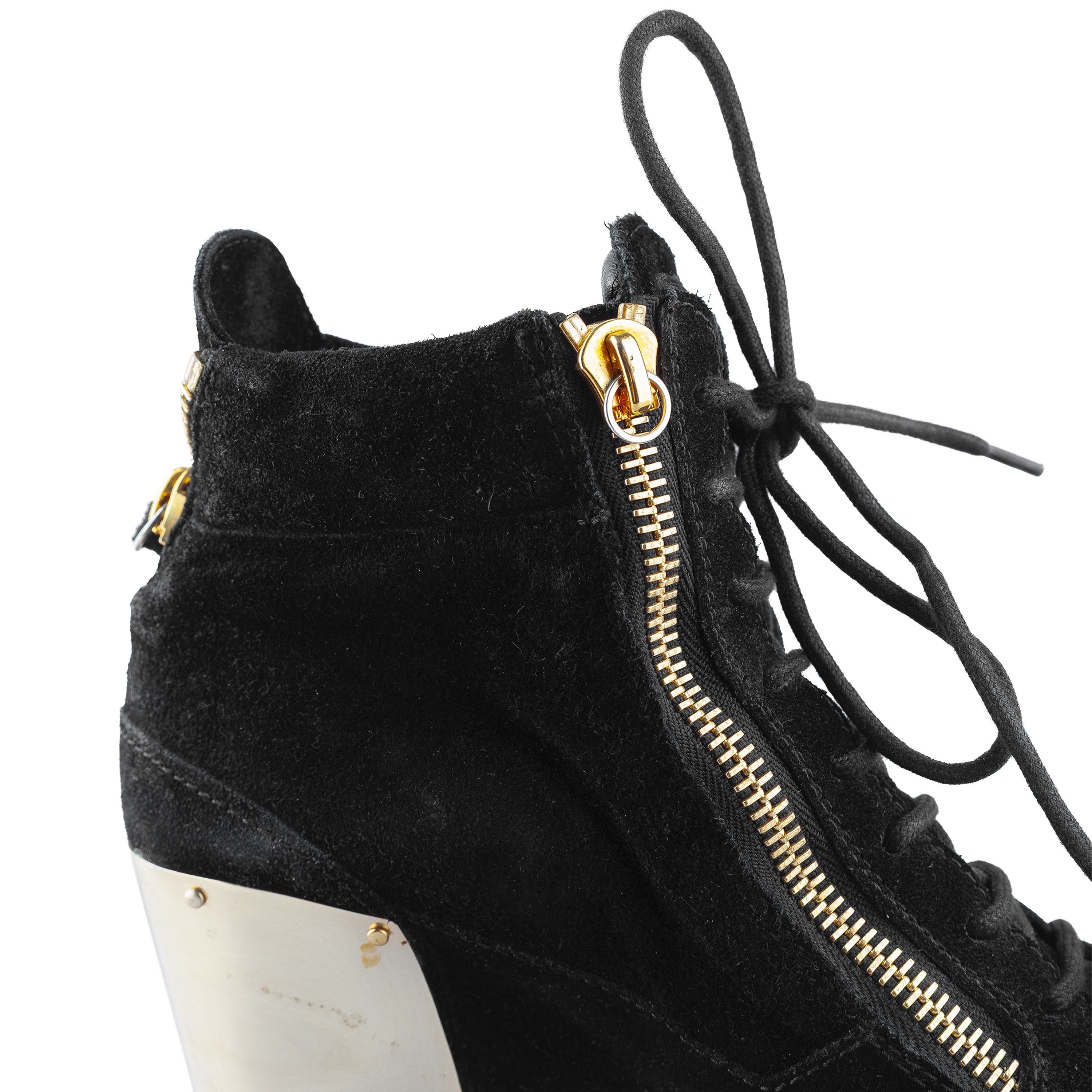 Giuseppe Zanotti Giuseppe Zanotti Black Golden Velour Wedge Sneakers Size US 6 / IT 36 - 9 Thumbnail