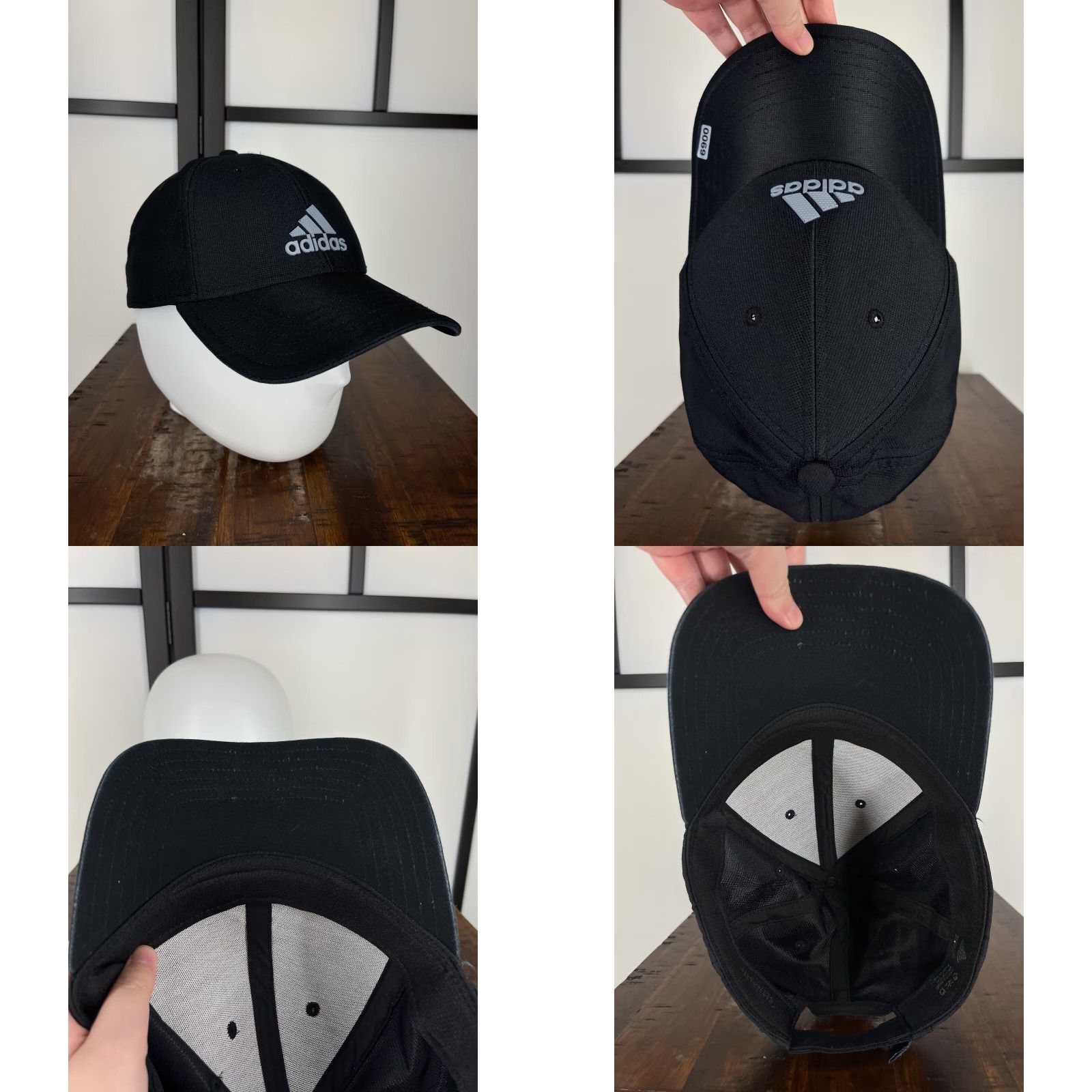 Adidas Adidas Cap Hat Adjustable One Size Black Poly Cotton Blend Climalite Mens Baseball Cap Logo Adjustable Breathable Lightweight Cap Size ONE SIZE - 8 Thumbnail