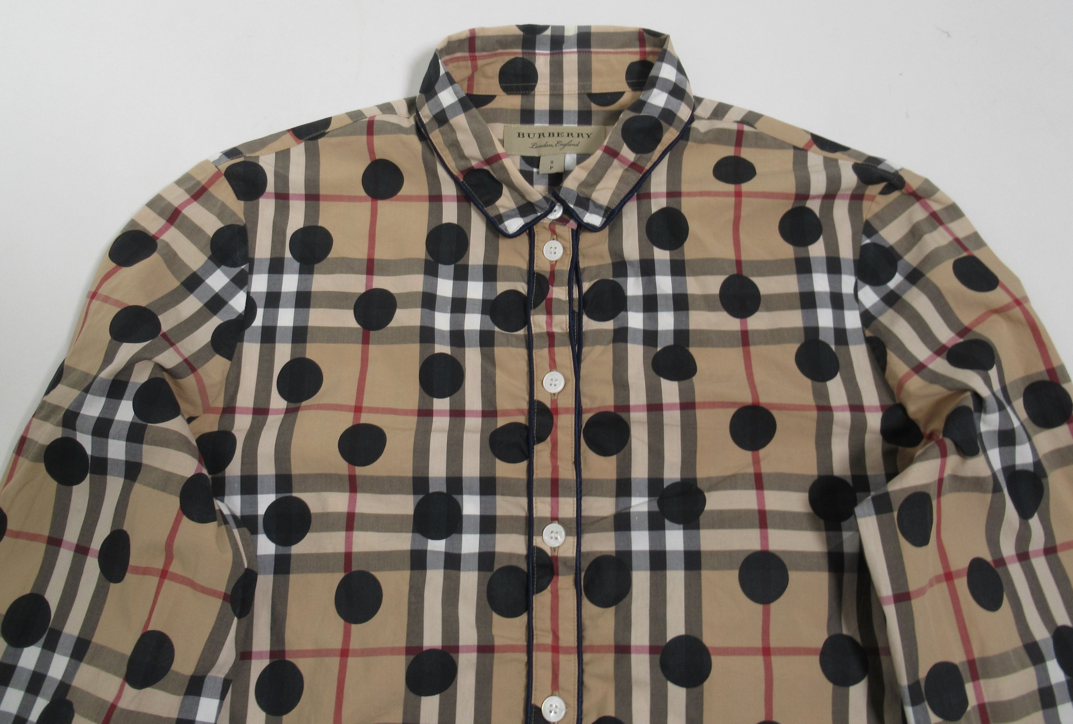 Burberry Burberry London England Polka-Dot Check Shirt Archive Beige Size S / US 4 / IT 40 - 2 Thumbnail